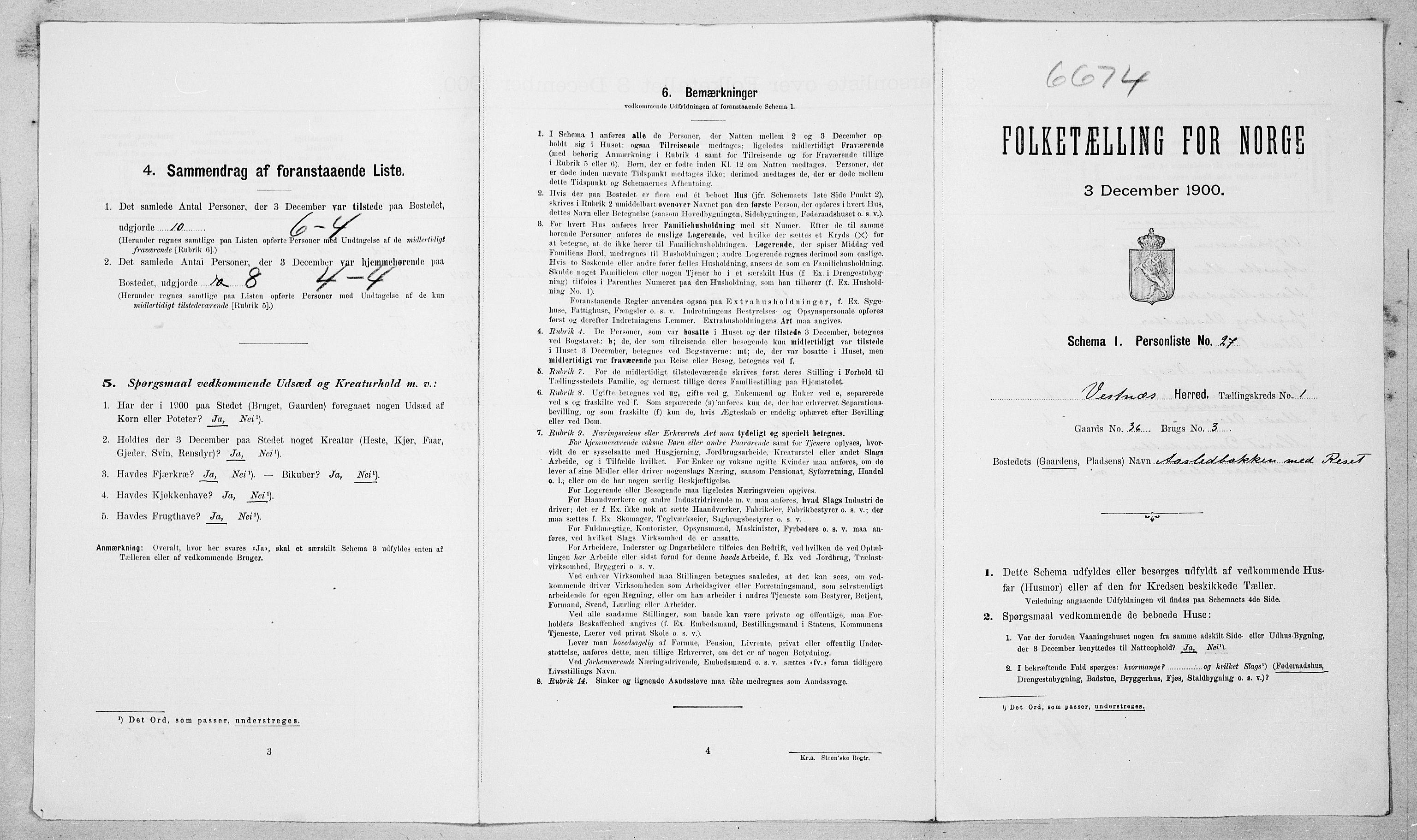 SAT, Folketelling 1900 for 1535 Vestnes herred, 1900, s. 110
