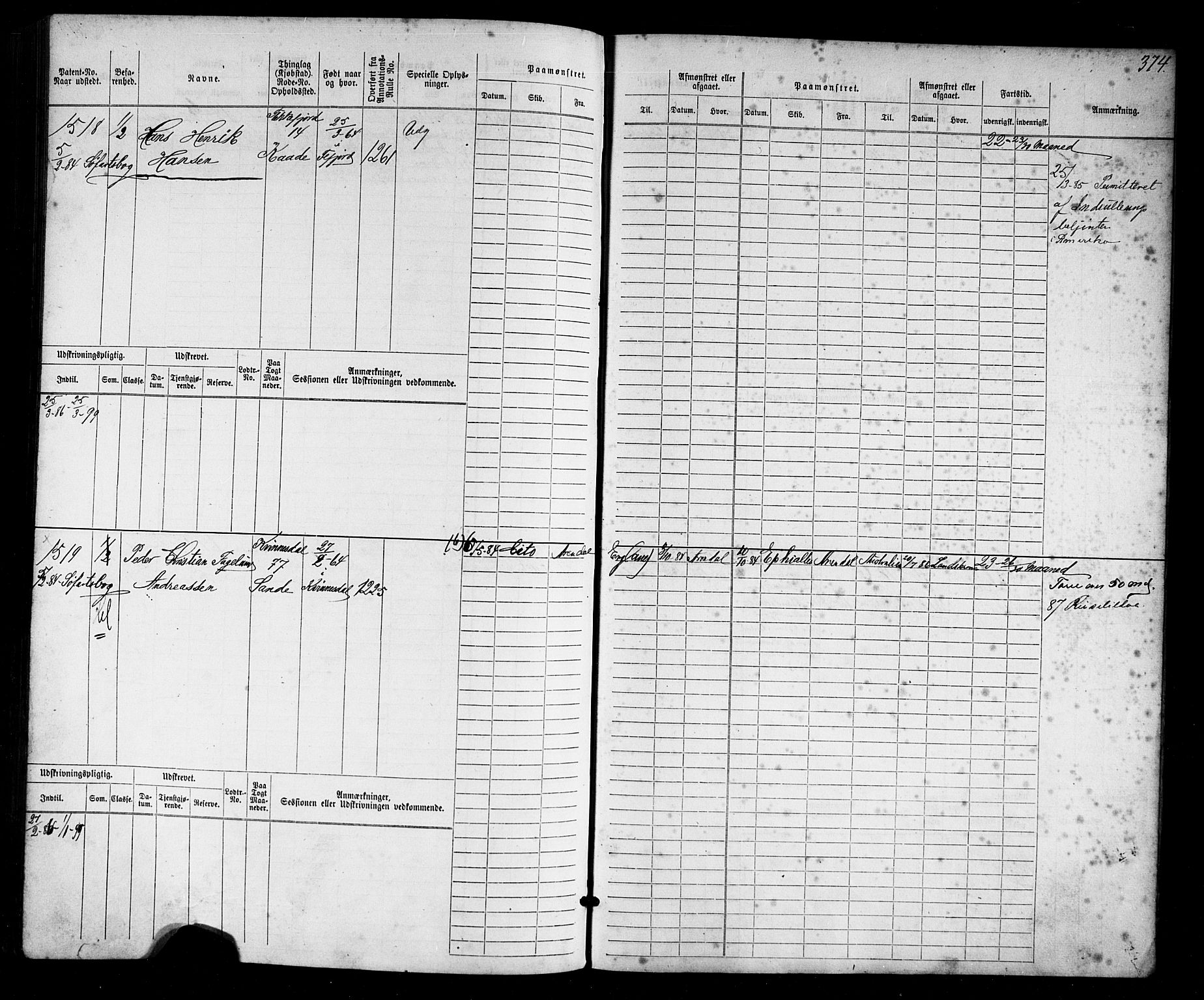 Flekkefjord mønstringskrets, AV/SAK-2031-0018/F/Fb/L0009: Hovedrulle nr 771-1533, Æ-6, 1868-1900, s. 407