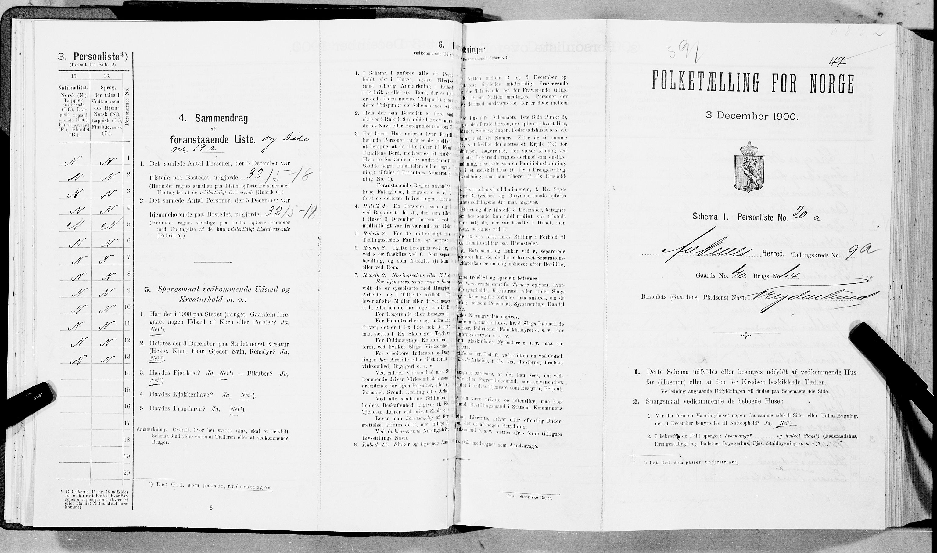 SAT, Folketelling 1900 for 1855 Ankenes herred, 1900, s. 695