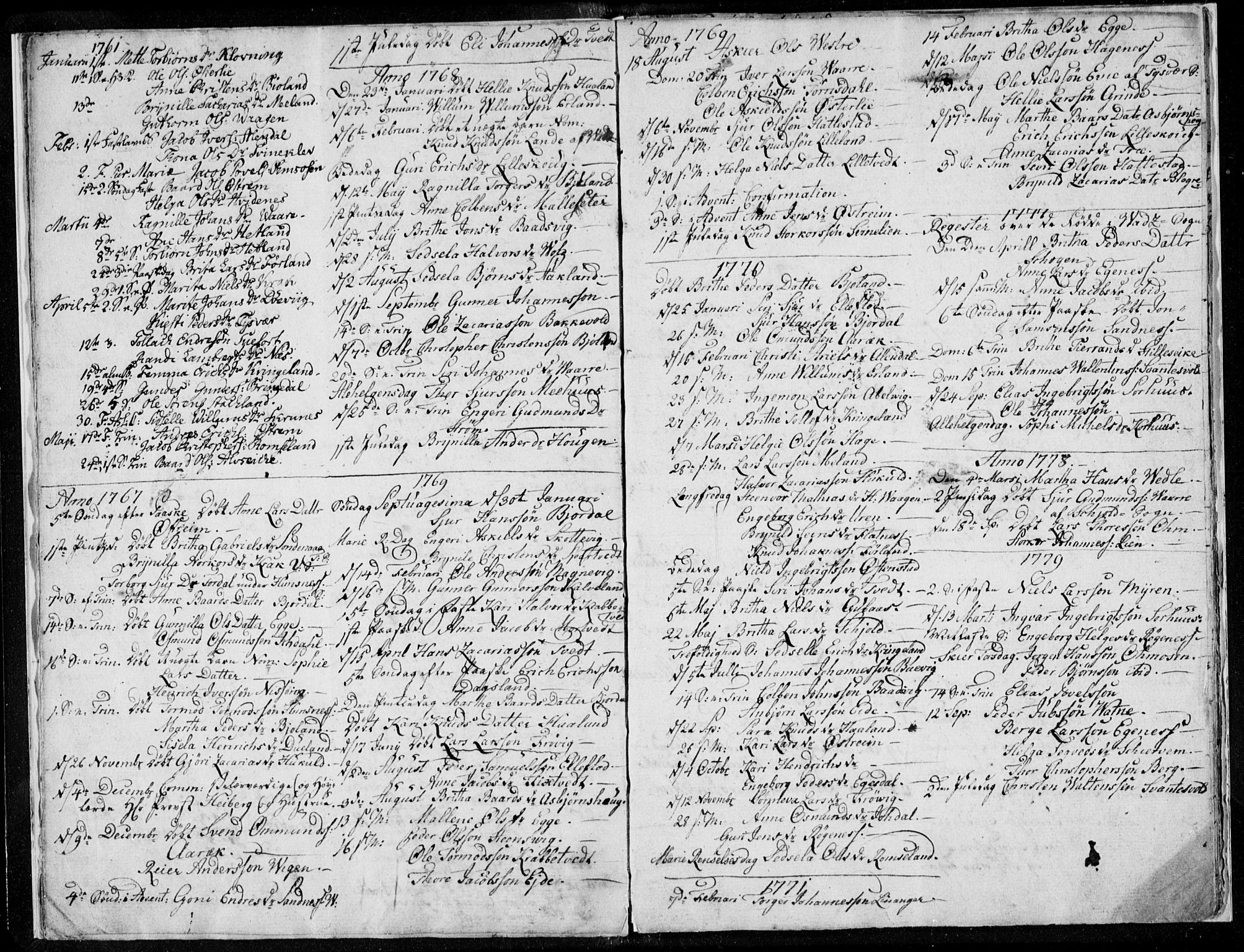 Skjold sokneprestkontor, AV/SAST-A-101847/H/Ha/Haa/L0001: Ministerialbok nr. A 1, 1743-1802