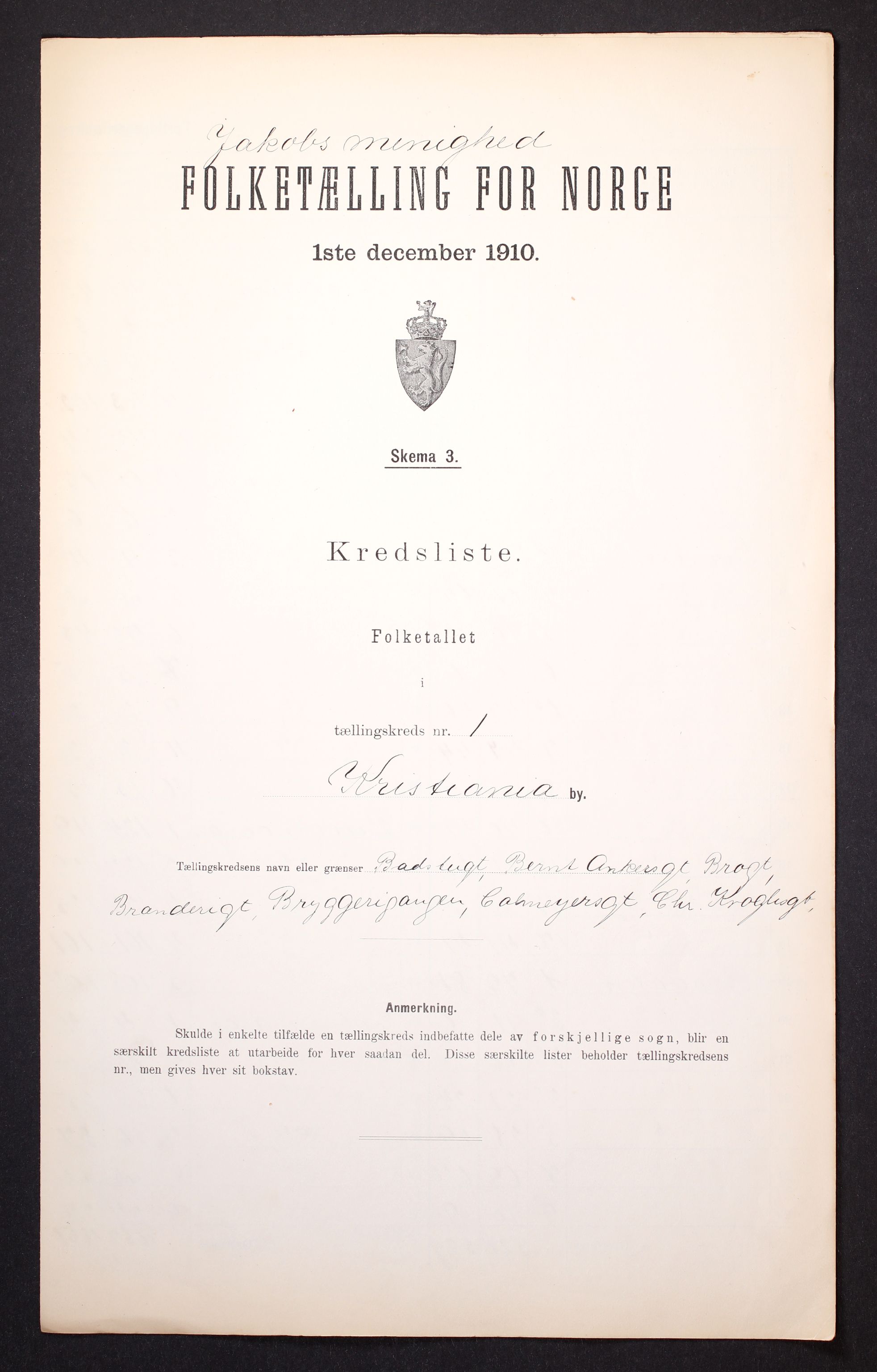 RA, Folketelling 1910 for 0301 Kristiania kjøpstad, 1910, s. 429