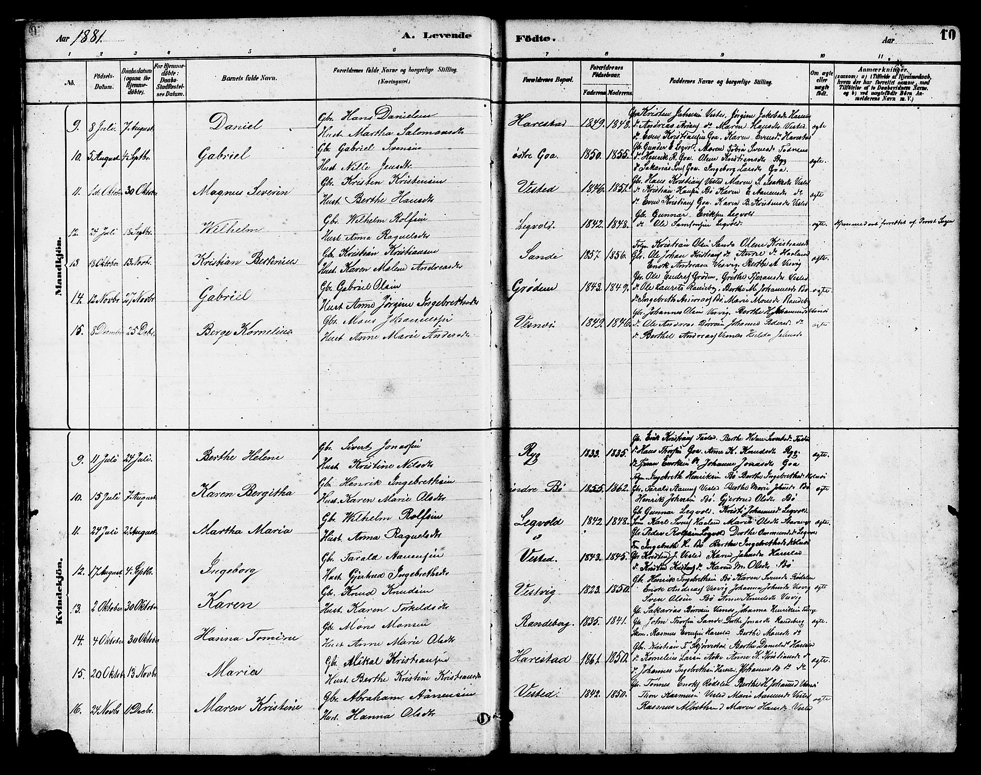 Hetland sokneprestkontor, AV/SAST-A-101826/30/30BB/L0006: Klokkerbok nr. B 6, 1878-1921, s. 10