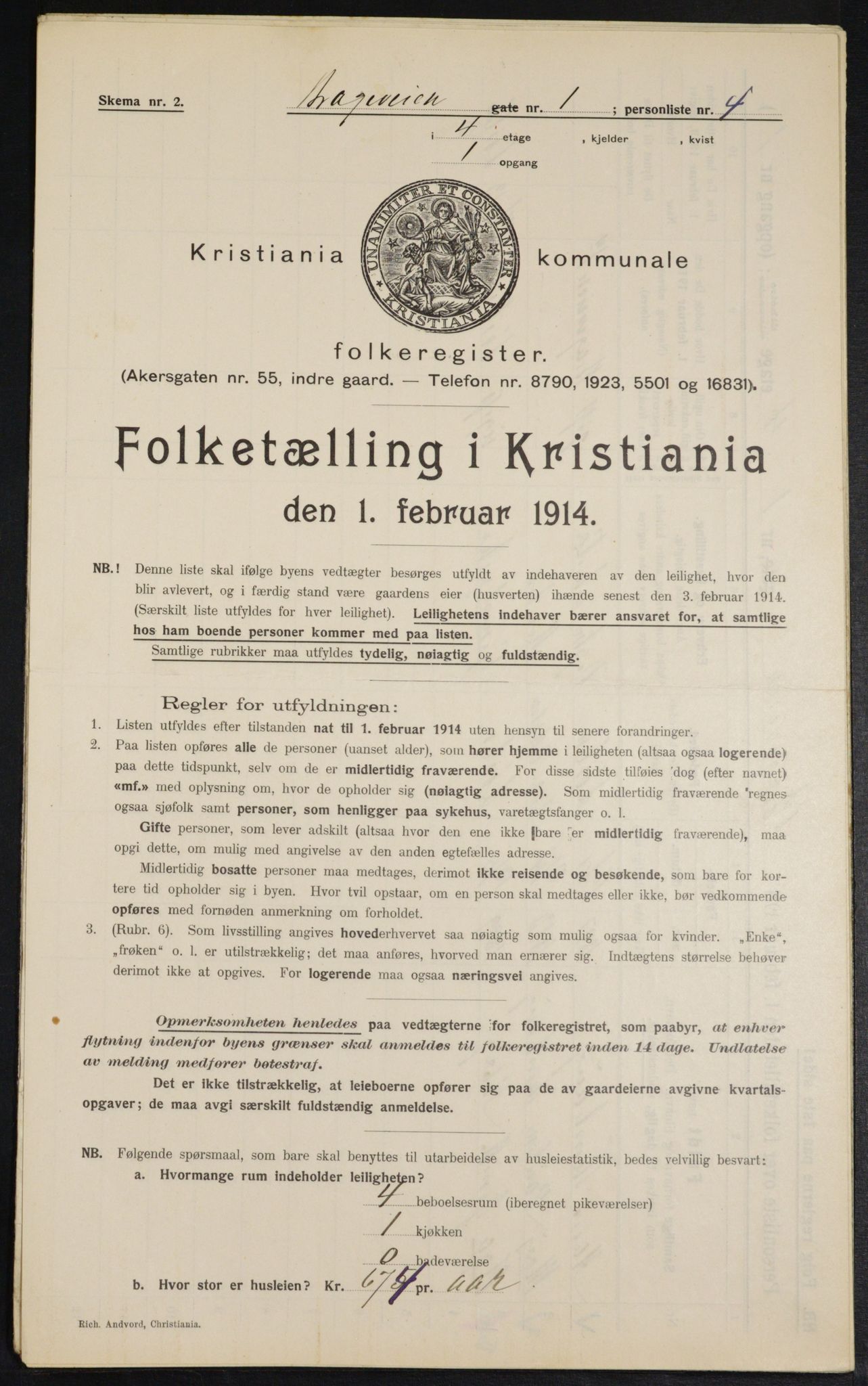 OBA, Kommunal folketelling 1.2.1914 for Kristiania, 1914, s. 8068