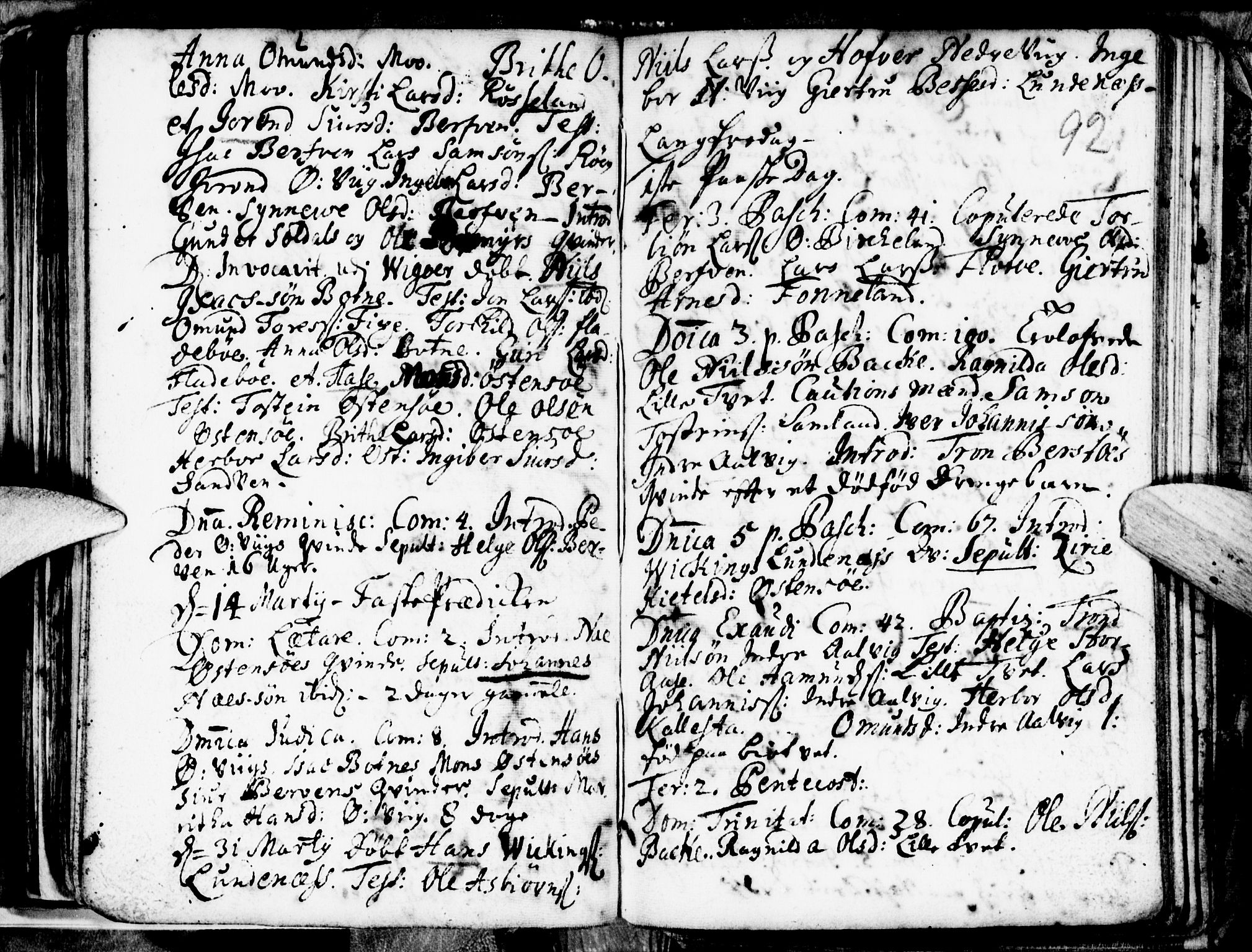 Kvam sokneprestembete, AV/SAB-A-76201/H/Haa: Ministerialbok nr. A 1, 1690-1741, s. 92