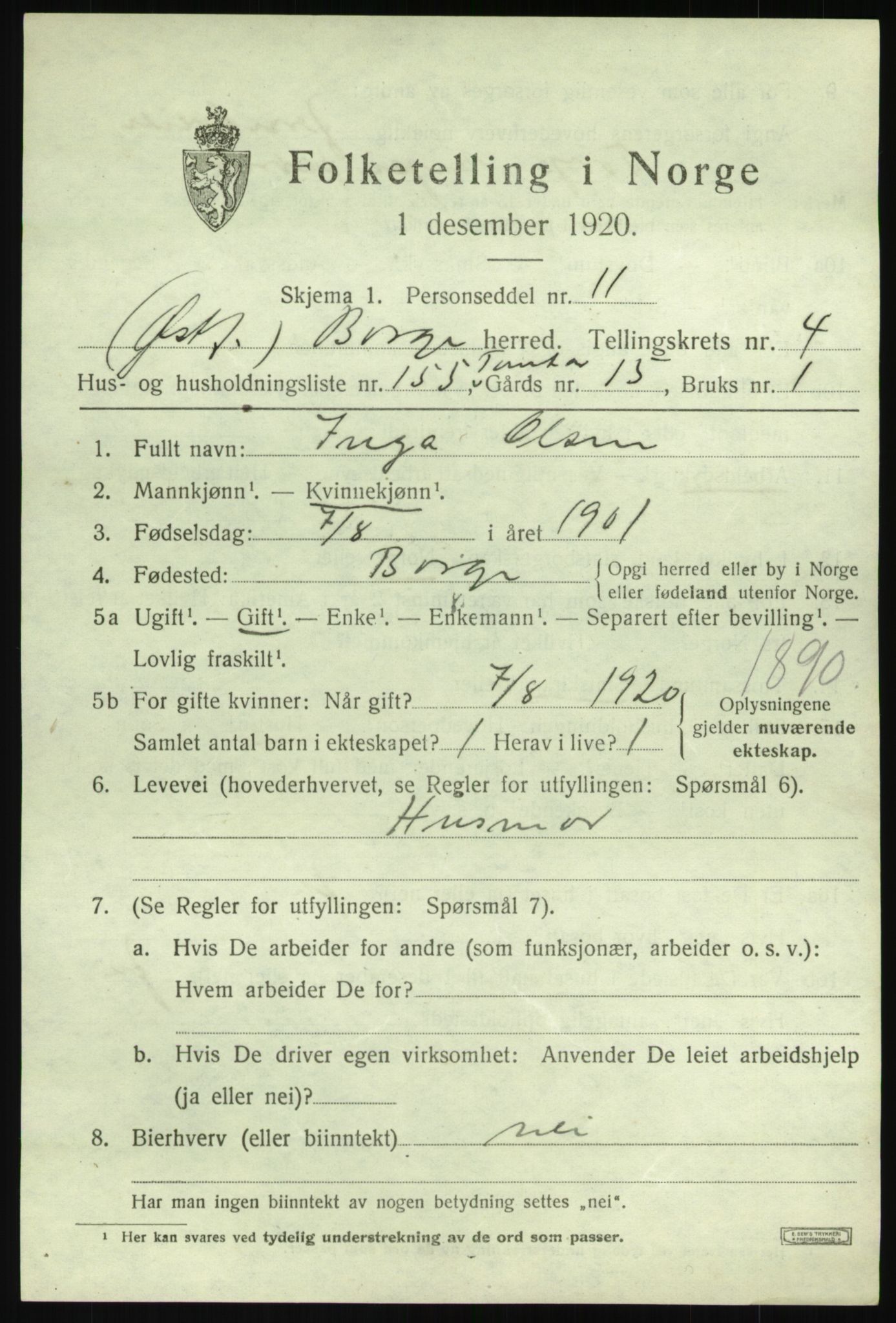 SAO, Folketelling 1920 for 0113 Borge herred, 1920, s. 9851