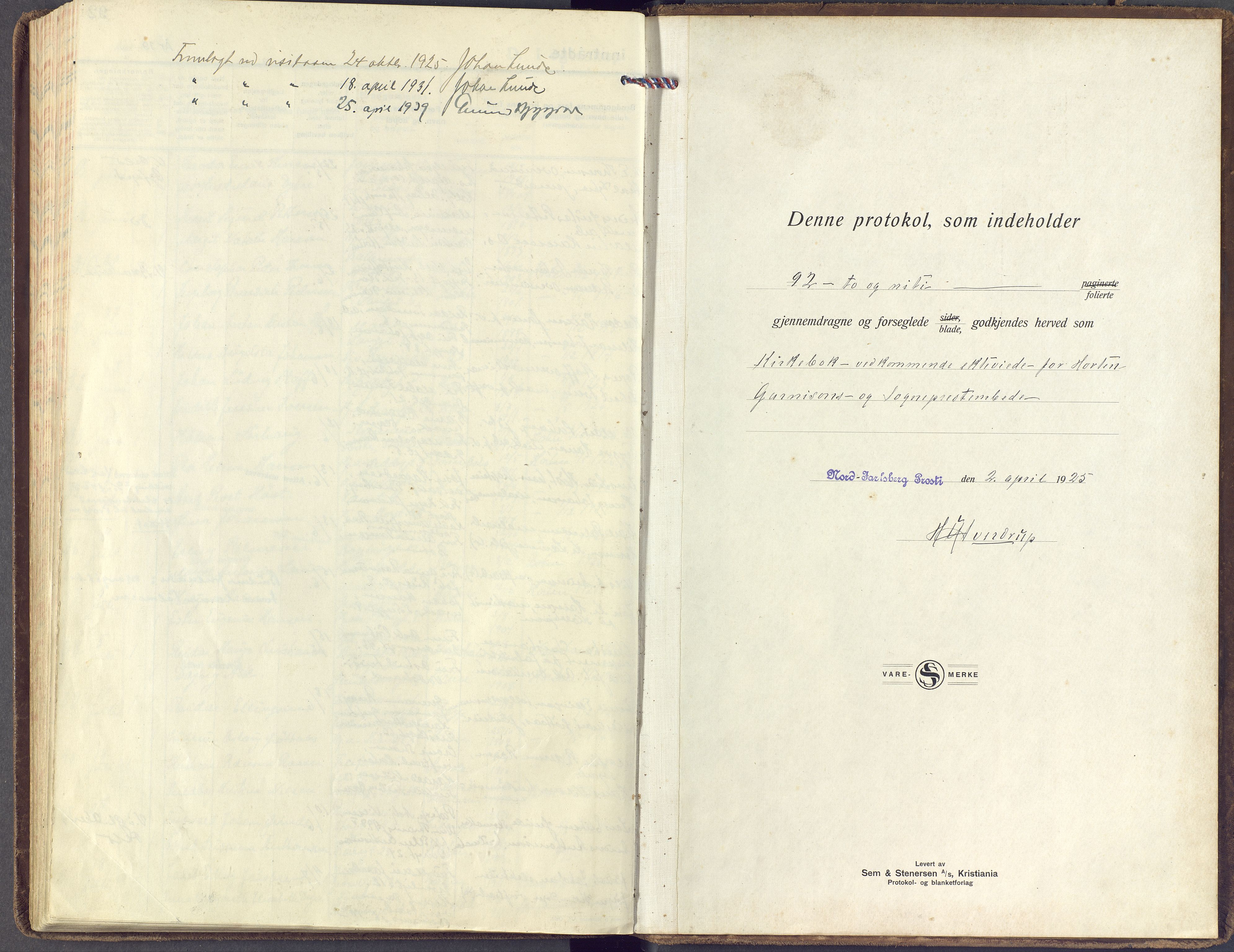 Horten kirkebøker, SAKO/A-348/F/Fa/L0009: Ministerialbok nr. 9, 1925-1936