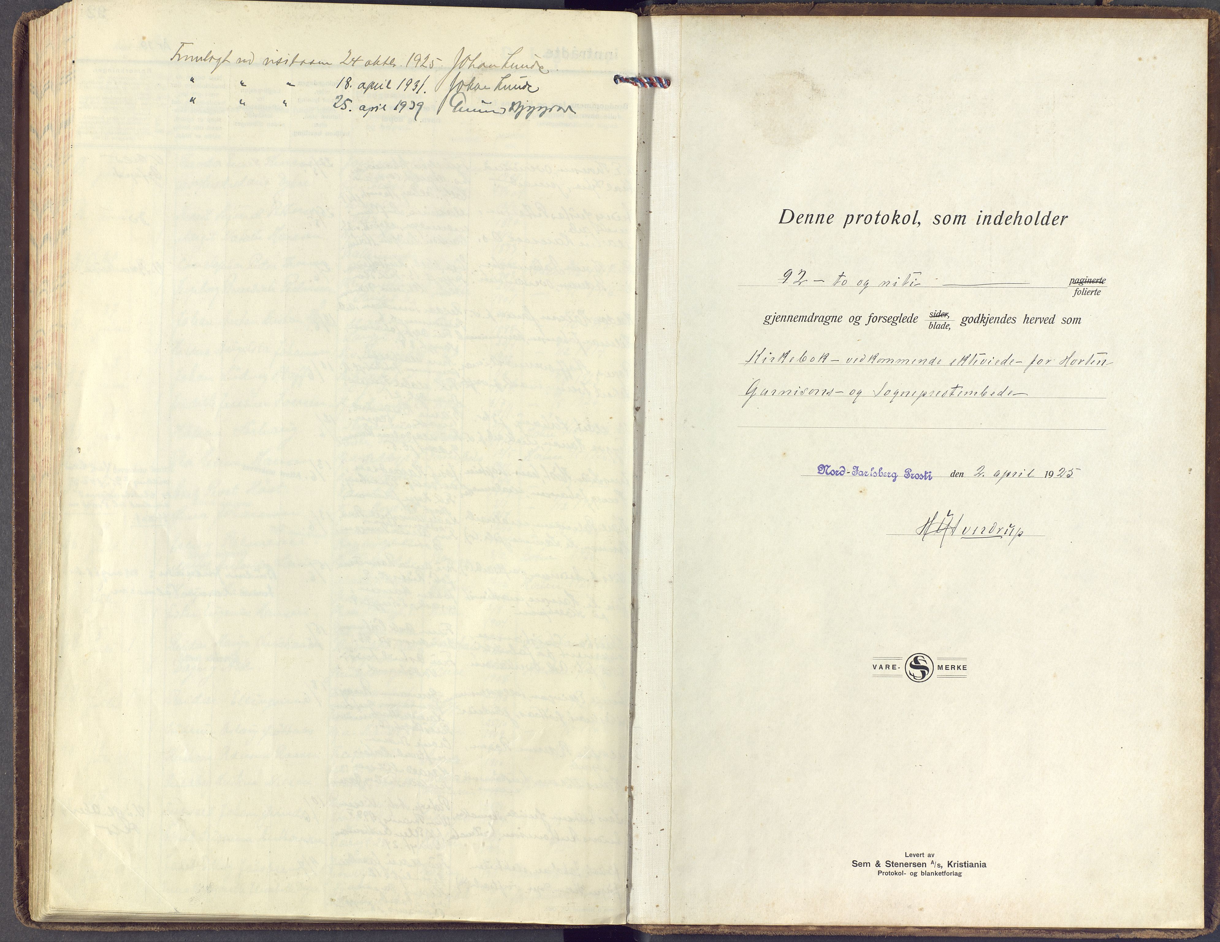 Horten kirkebøker, AV/SAKO-A-348/F/Fa/L0009: Ministerialbok nr. 9, 1925-1936