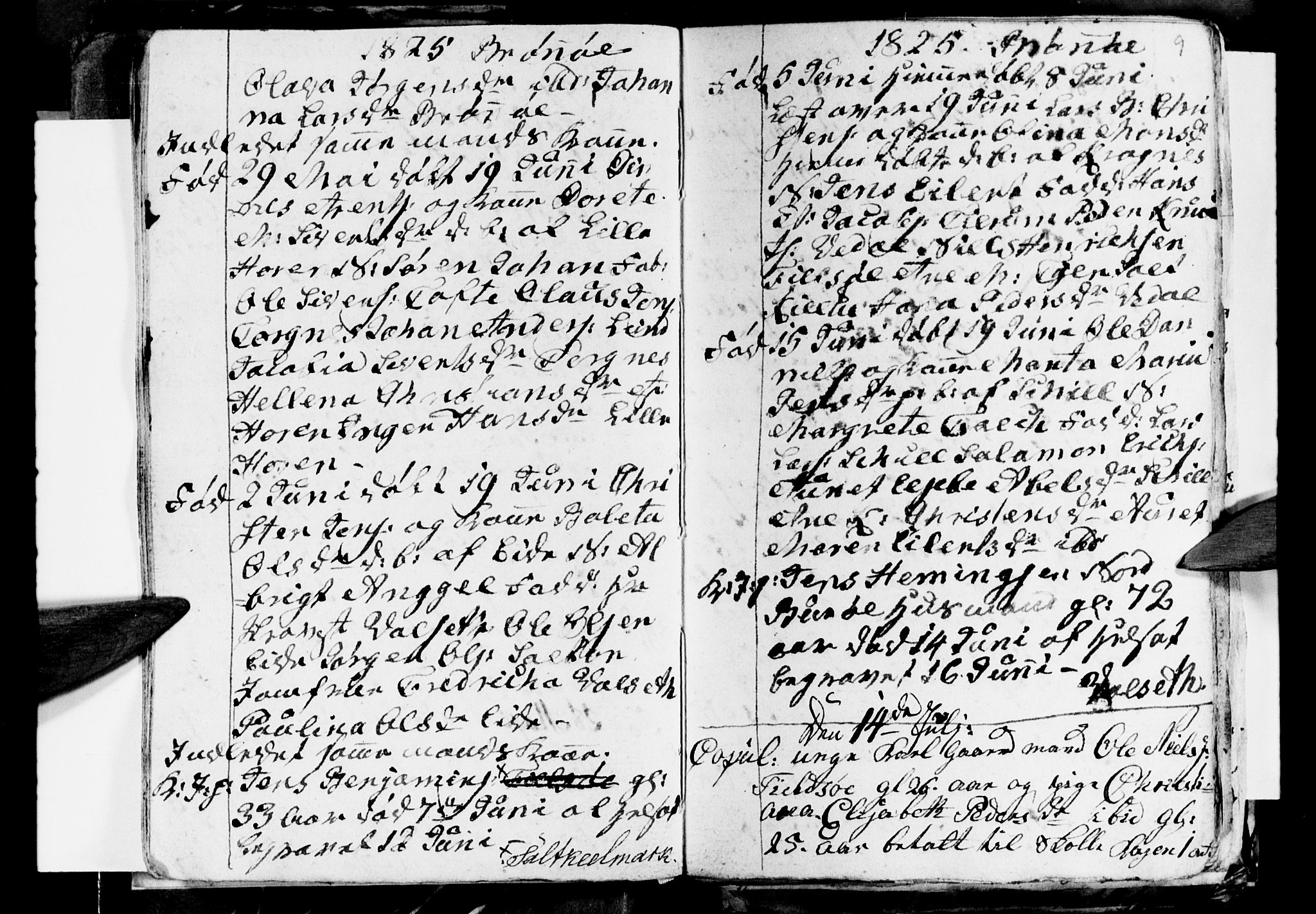 Ministerialprotokoller, klokkerbøker og fødselsregistre - Nordland, AV/SAT-A-1459/813/L0210: Klokkerbok nr. 813C02, 1825-1836, s. 9