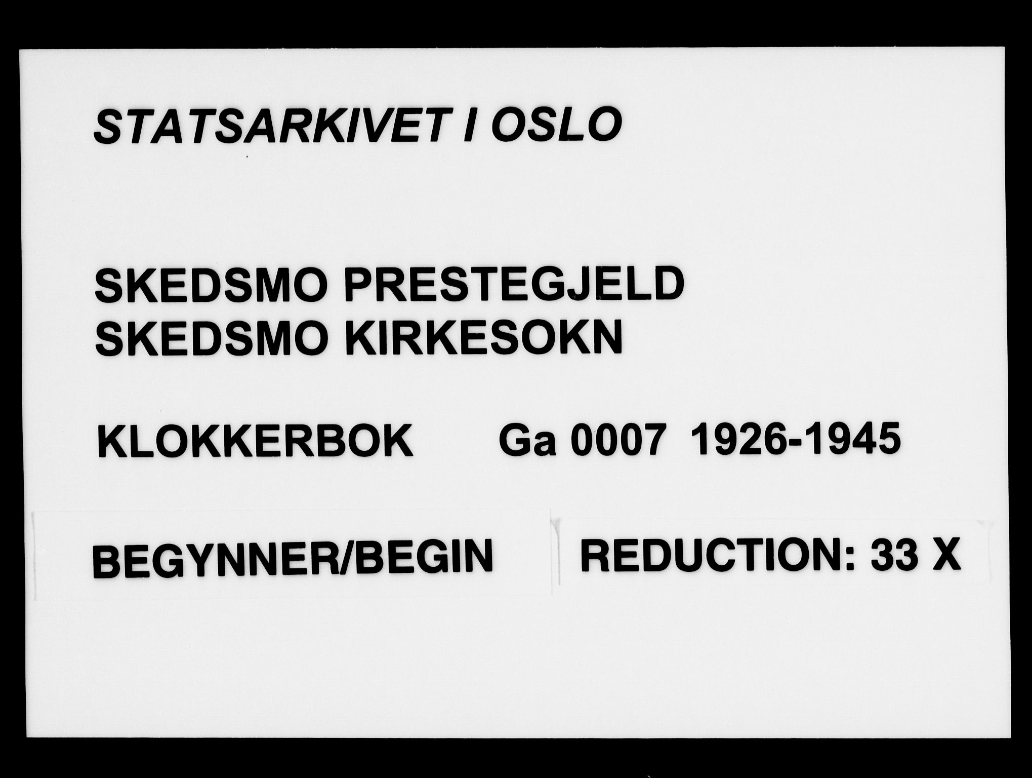 Skedsmo prestekontor Kirkebøker, SAO/A-10033a/G/Ga/L0007: Klokkerbok nr. I 7, 1926-1945