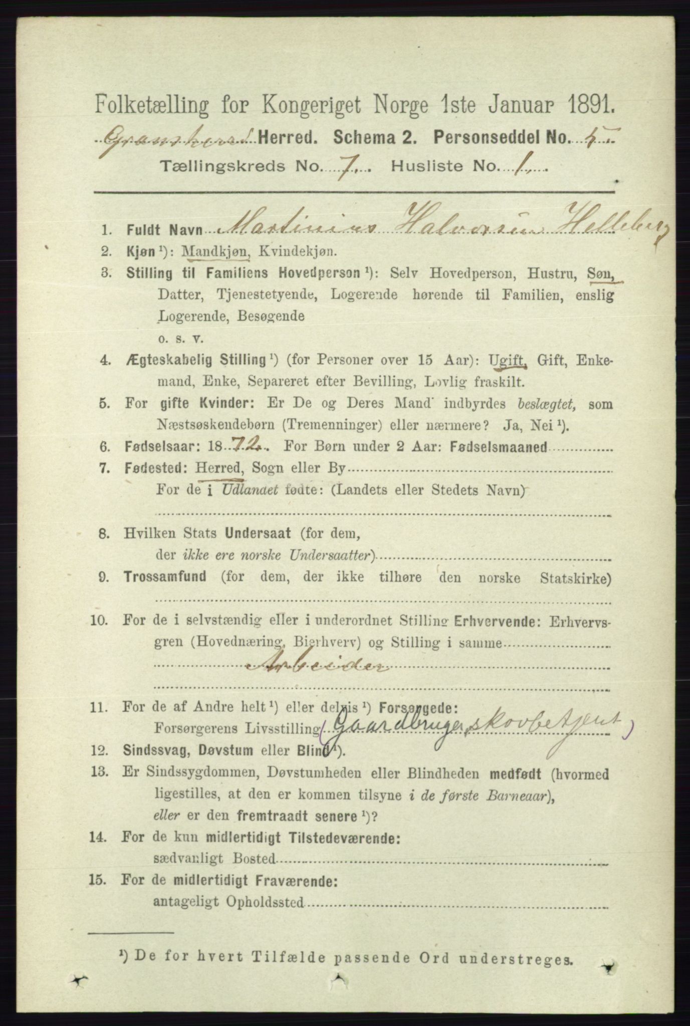 RA, Folketelling 1891 for 0824 Gransherad herred, 1891, s. 1194