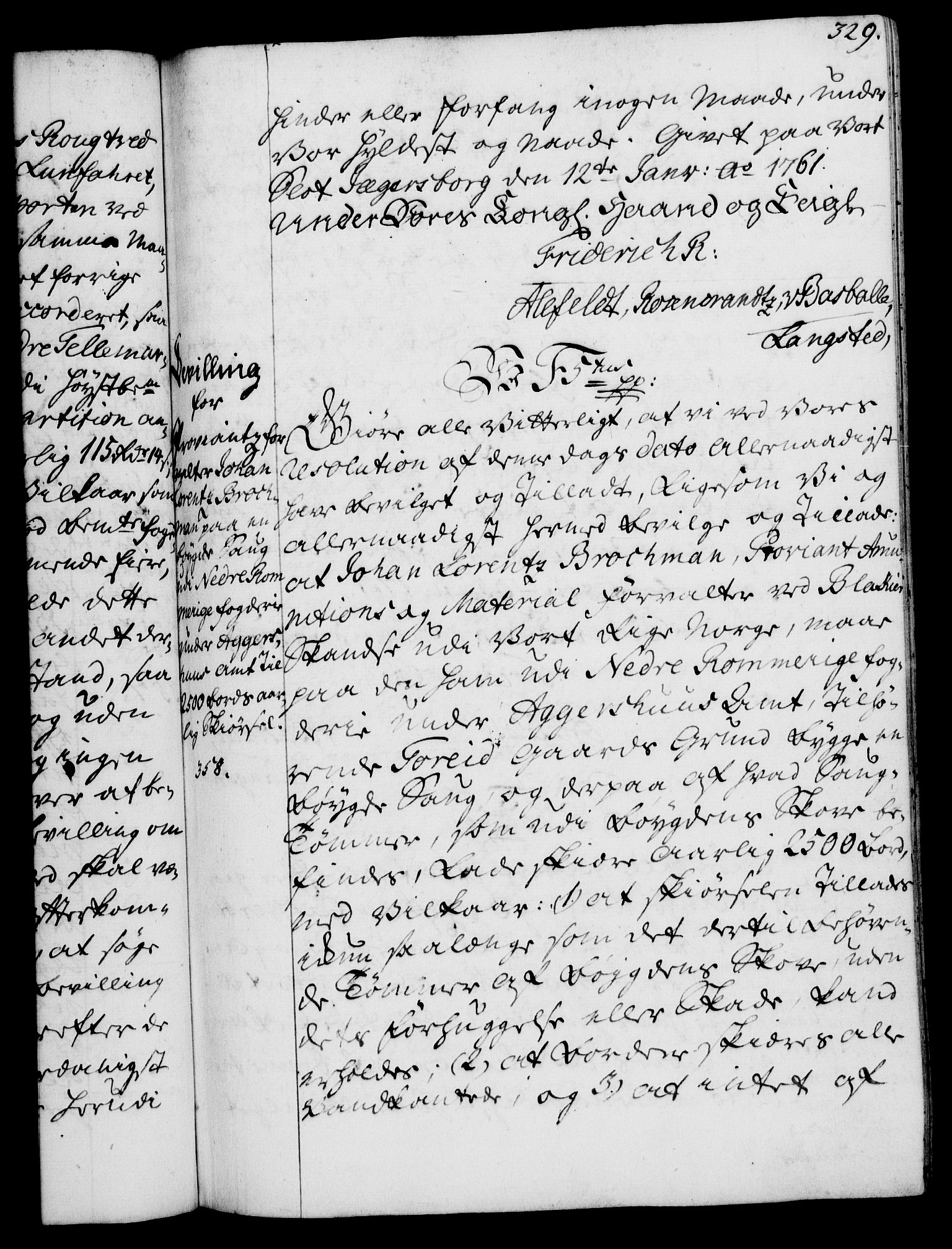 Rentekammeret, Kammerkanselliet, RA/EA-3111/G/Gg/Gga/L0007: Norsk ekspedisjonsprotokoll med register (merket RK 53.7), 1759-1768, s. 329