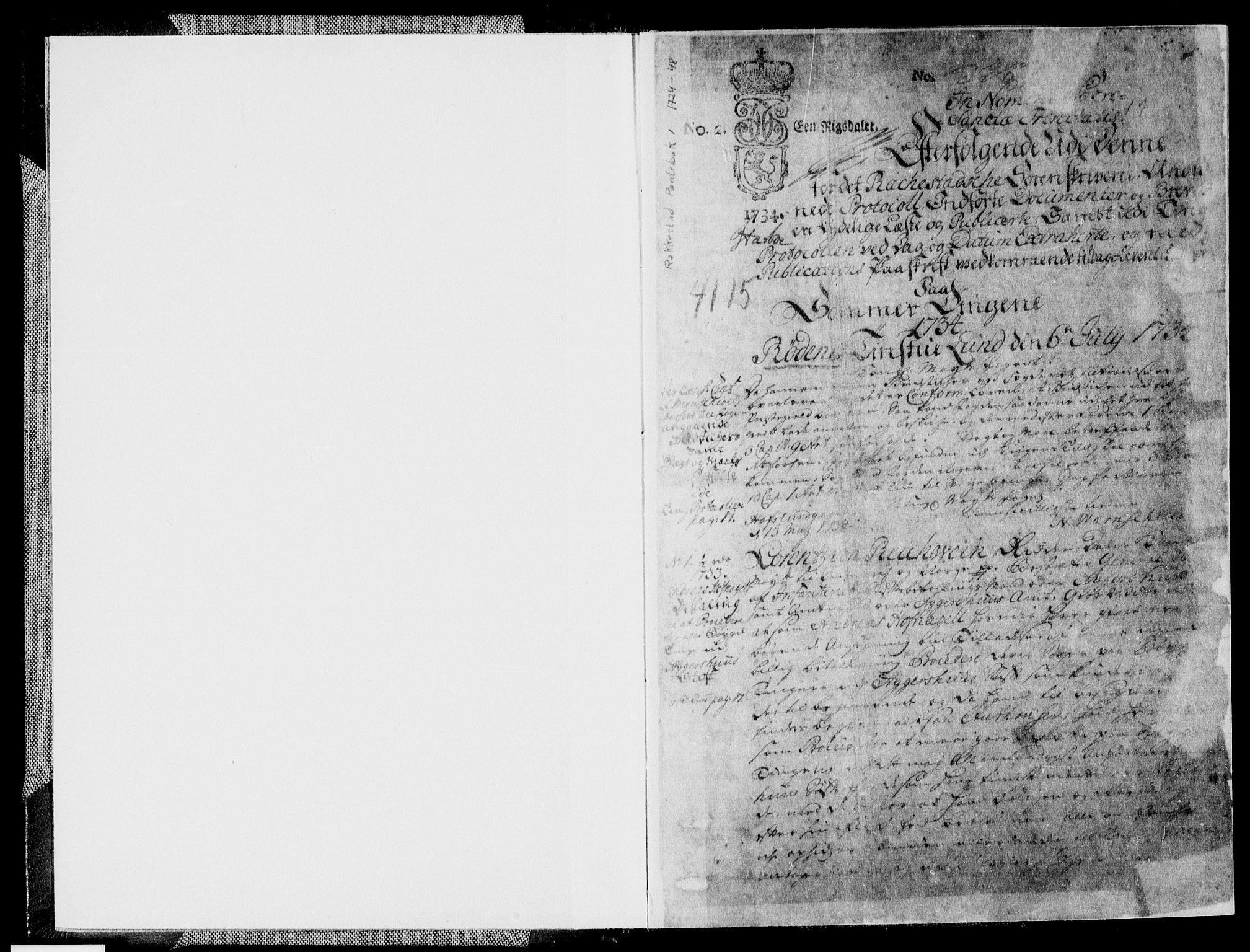 Rakkestad sorenskriveri, AV/SAO-A-10686/G/Gb/Gba/Gbaa/L0001a: Pantebok nr. 1a, 1734-1741, s. 1
