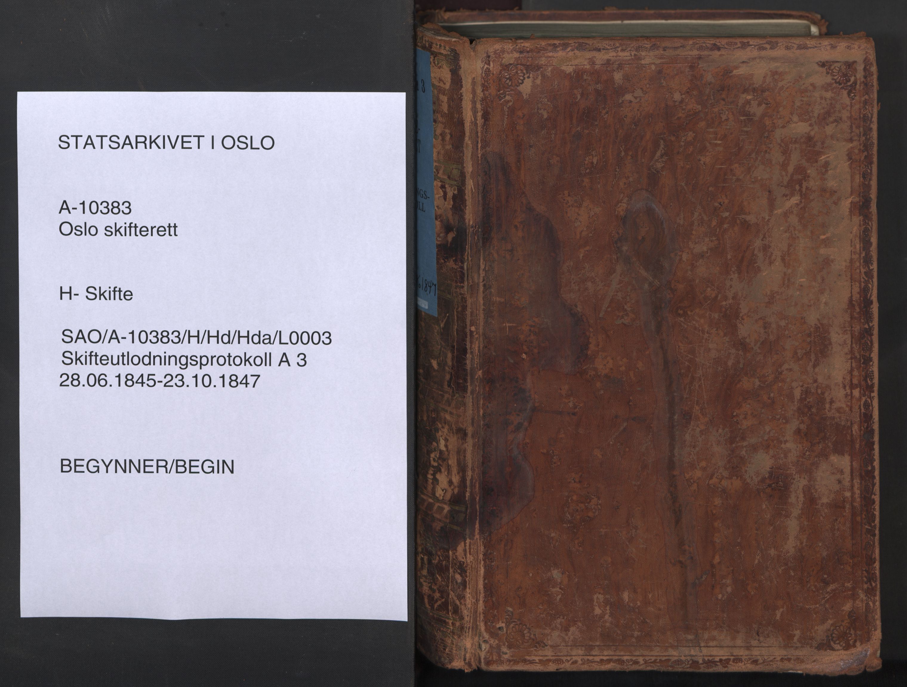 Oslo skifterett, SAO/A-10383/H/Hd/Hda/L0003: Skifteutlodningsprotokoll, 1845-1847
