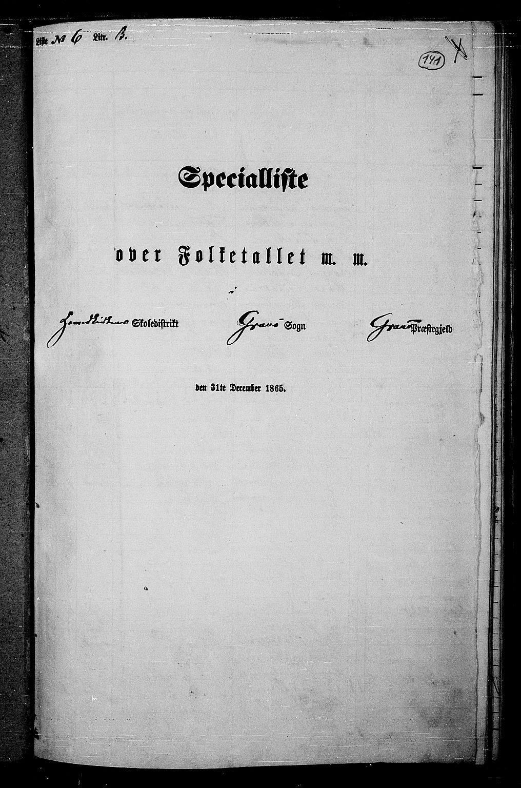 RA, Folketelling 1865 for 0534P Gran prestegjeld, 1865, s. 323