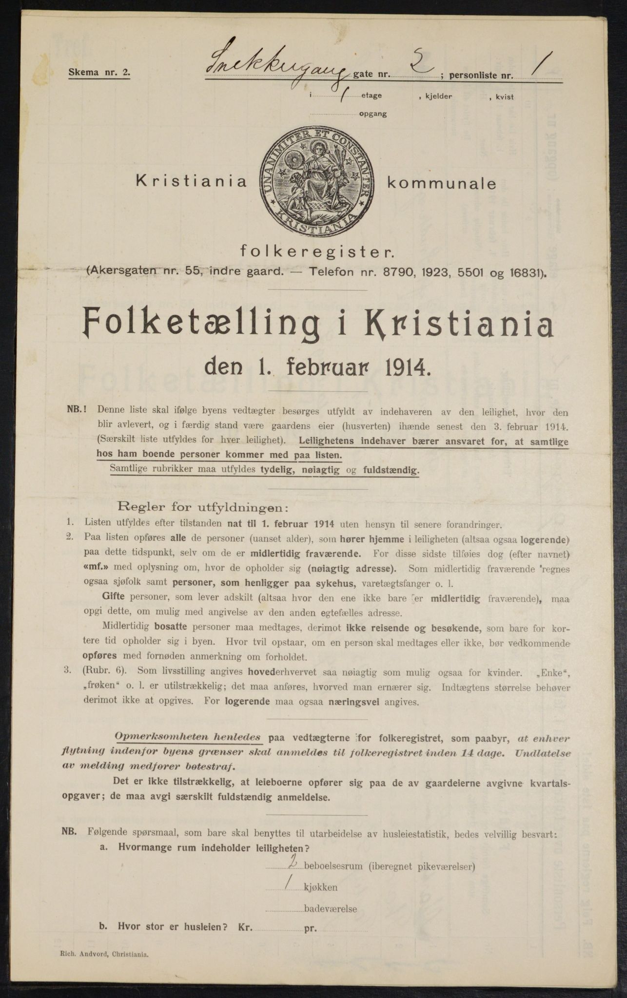 OBA, Kommunal folketelling 1.2.1914 for Kristiania, 1914, s. 97816