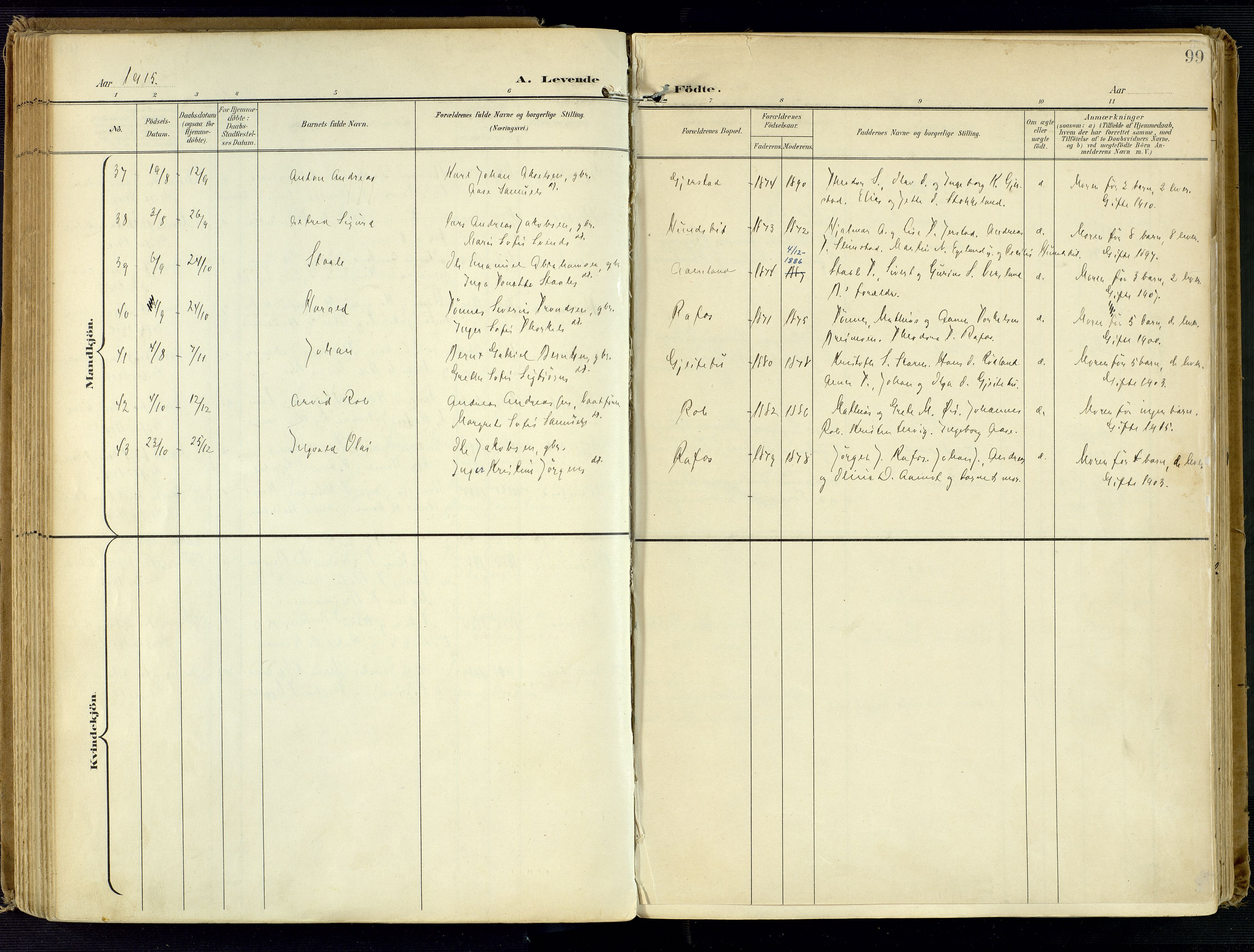 Kvinesdal sokneprestkontor, AV/SAK-1111-0026/F/Fa/Fab/L0009: Ministerialbok nr. A 9, 1898-1915, s. 99