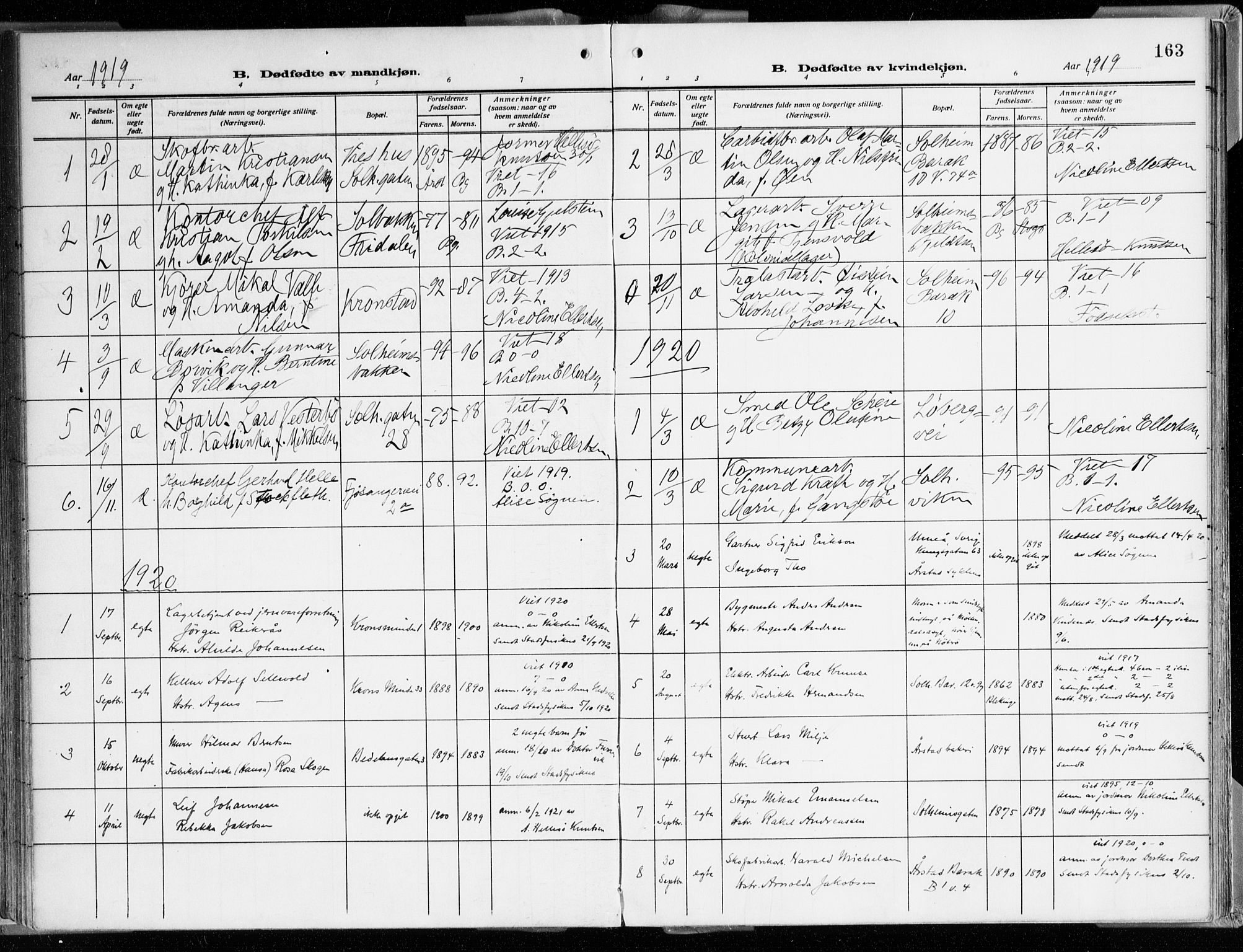 Årstad Sokneprestembete, AV/SAB-A-79301/H/Haa/L0003: Ministerialbok nr. A 3, 1914-1919, s. 163