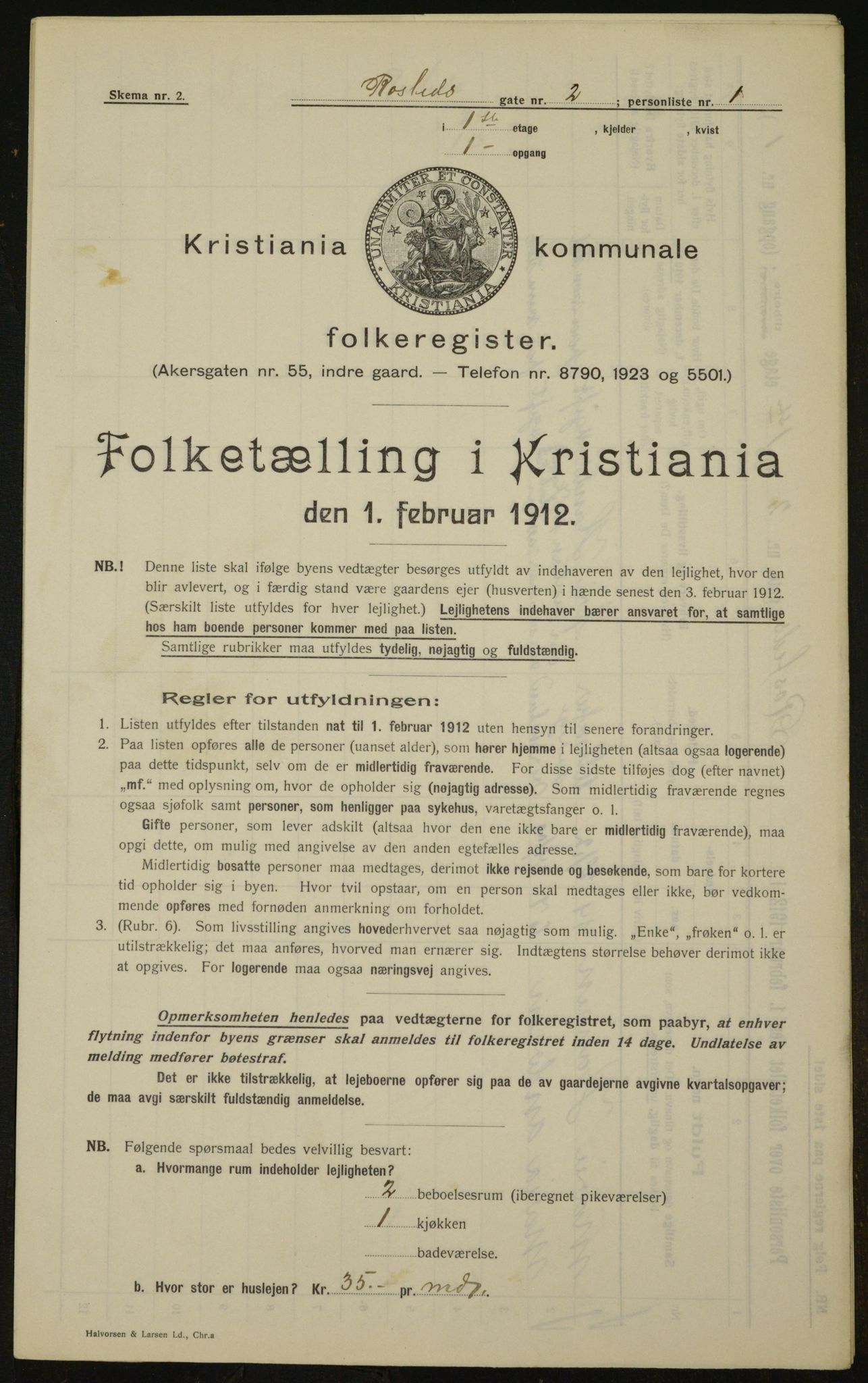 OBA, Kommunal folketelling 1.2.1912 for Kristiania, 1912, s. 84269