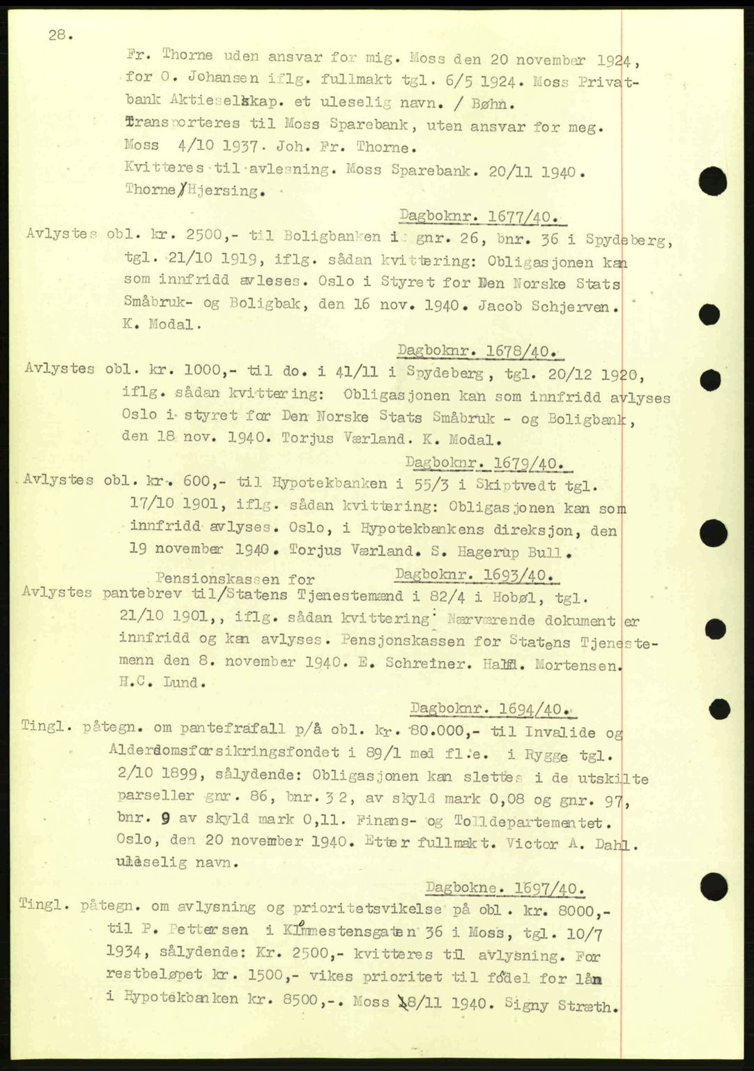 Moss sorenskriveri, SAO/A-10168: Pantebok nr. B10, 1940-1941, Dagboknr: 1677/1940