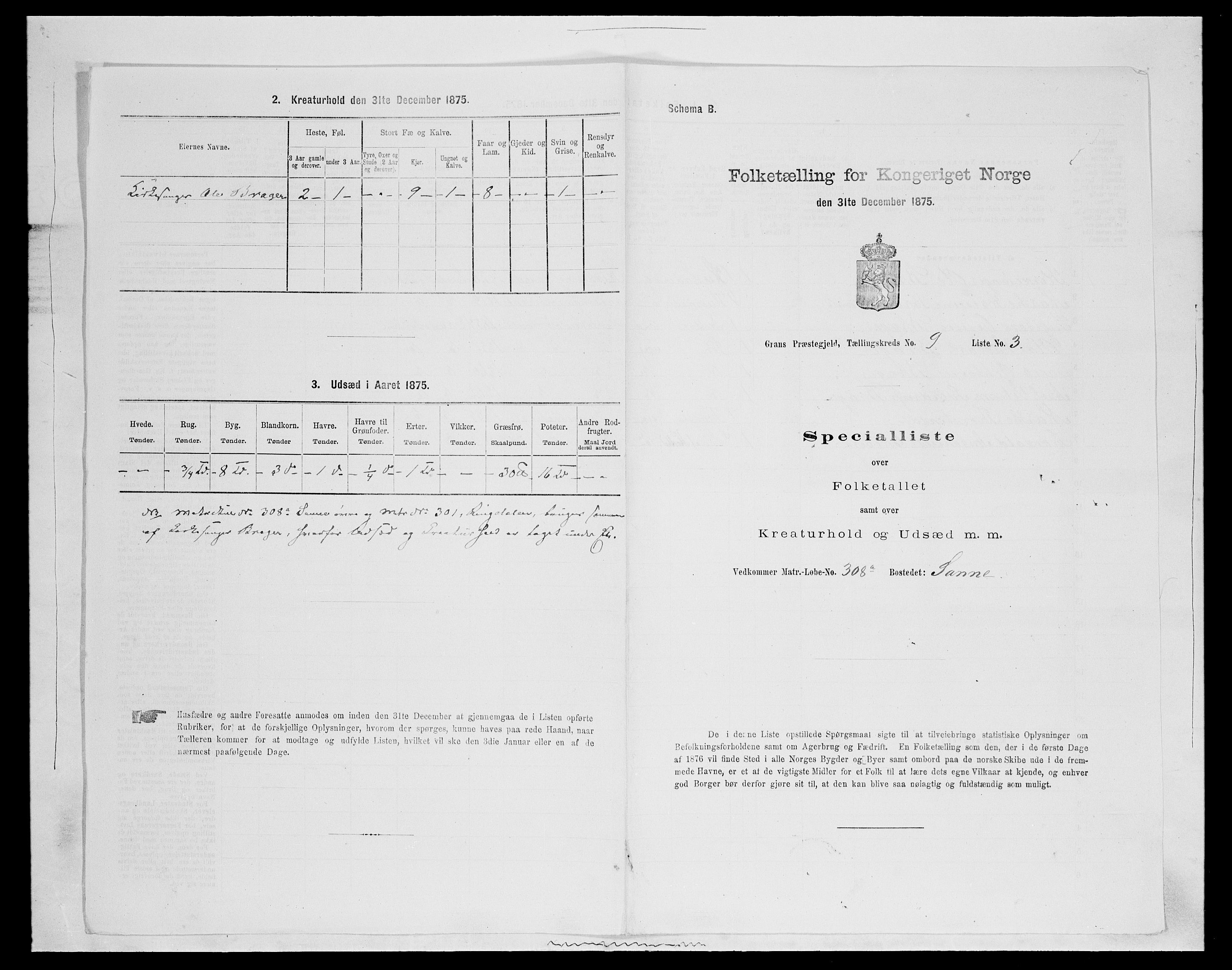 SAH, Folketelling 1875 for 0534P Gran prestegjeld, 1875, s. 1703