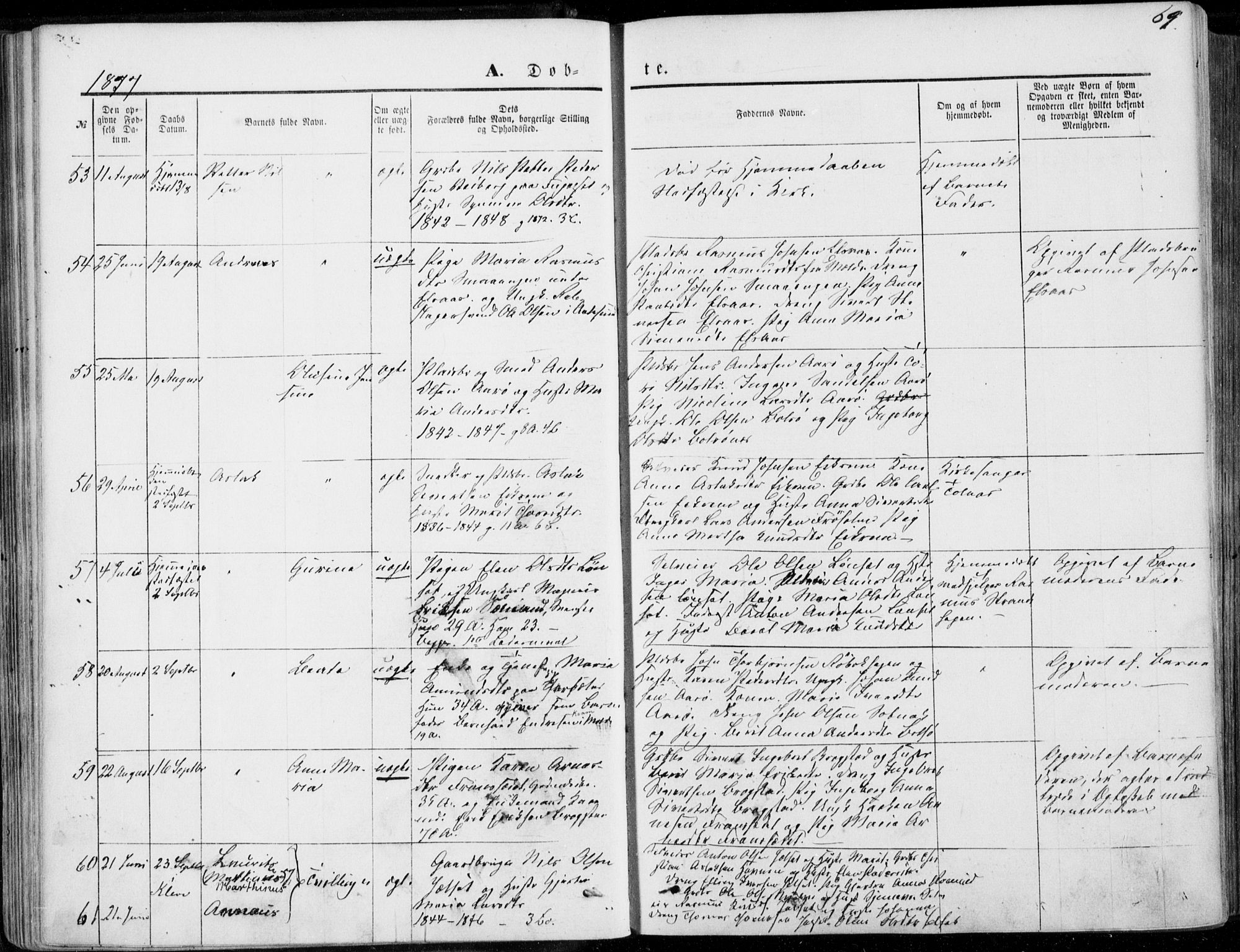Ministerialprotokoller, klokkerbøker og fødselsregistre - Møre og Romsdal, AV/SAT-A-1454/555/L0655: Ministerialbok nr. 555A05, 1869-1886, s. 69
