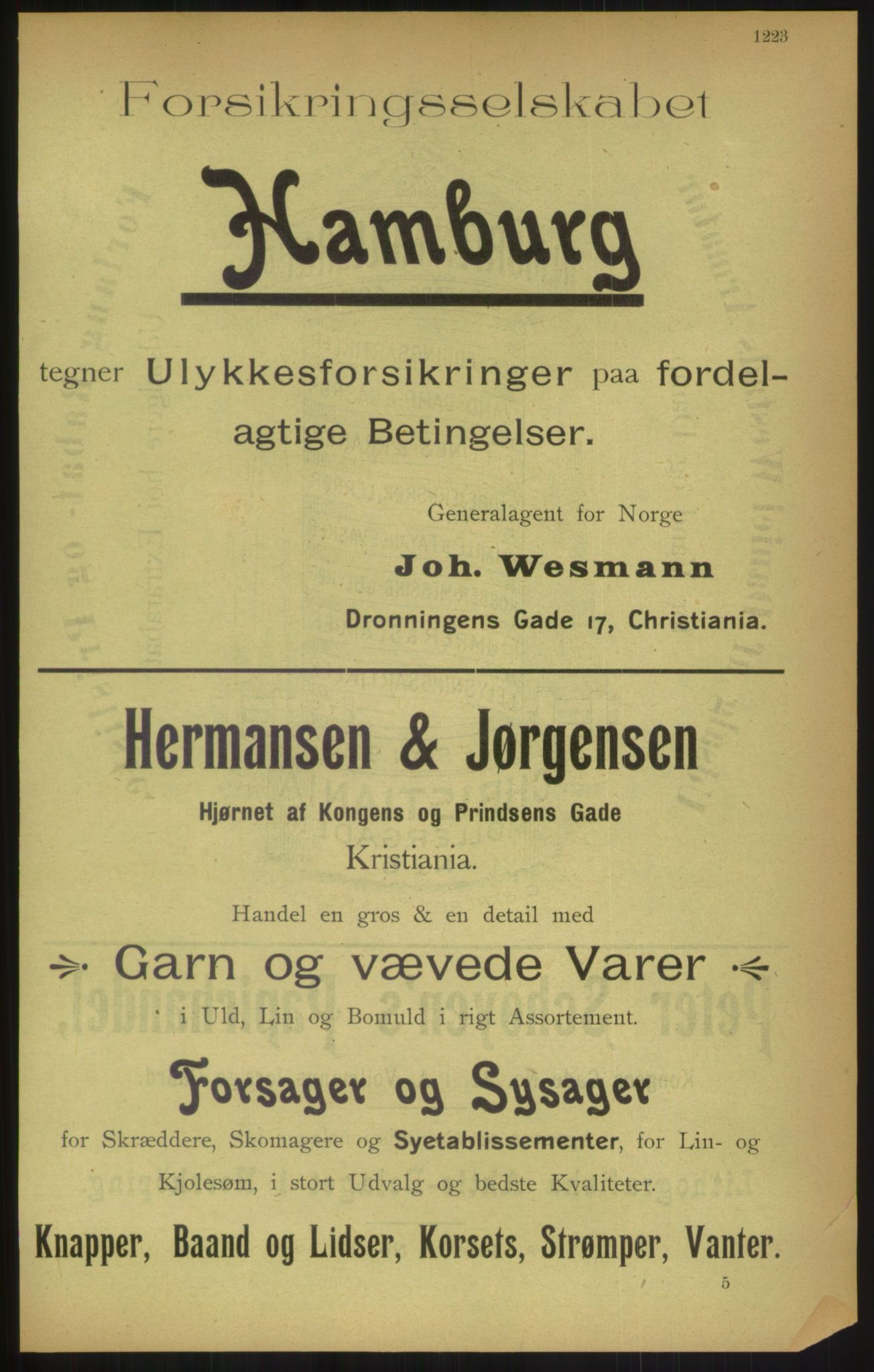 Kristiania/Oslo adressebok, PUBL/-, 1900, s. 1223