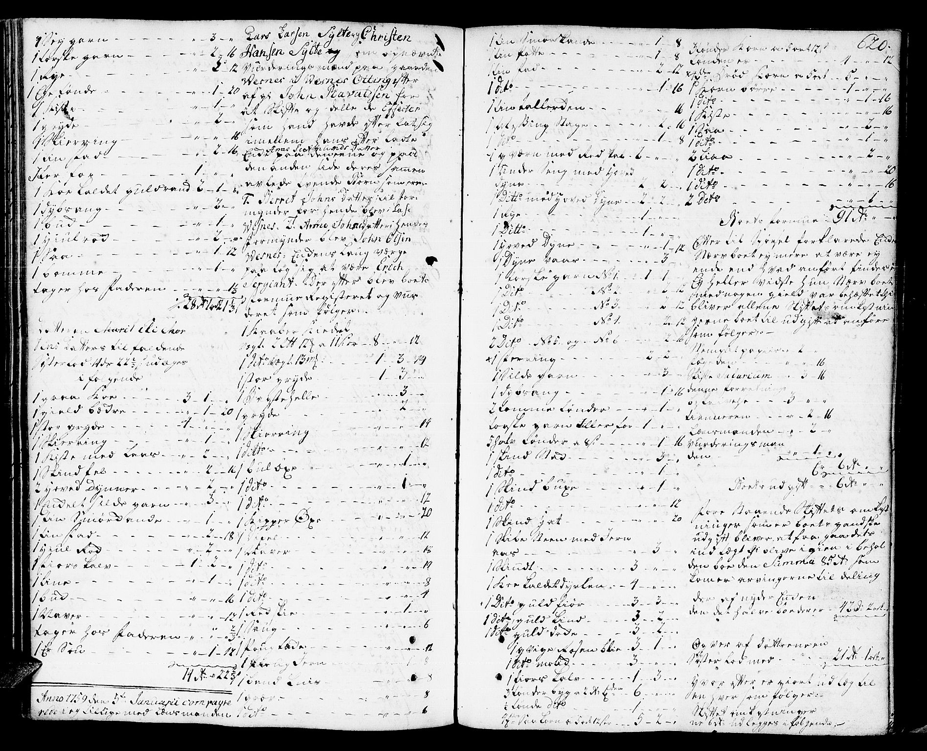 Romsdal sorenskriveri, AV/SAT-A-4149/1/3/3A/L0008: Skifteprotokoll, 1752-1761, s. 619b-620a