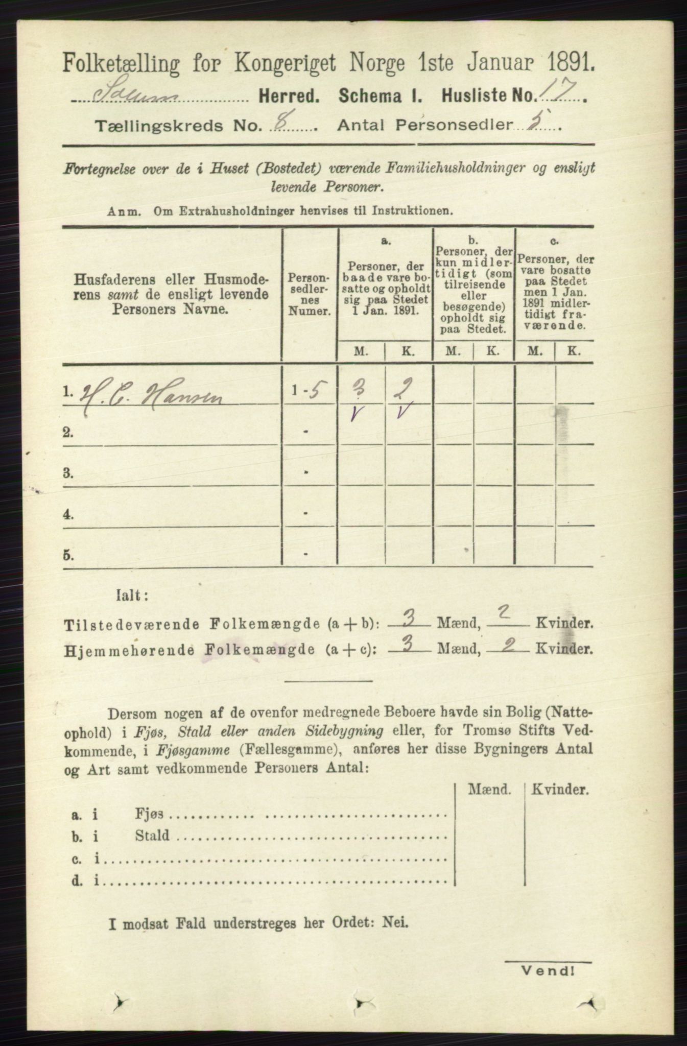 RA, Folketelling 1891 for 0818 Solum herred, 1891, s. 4044