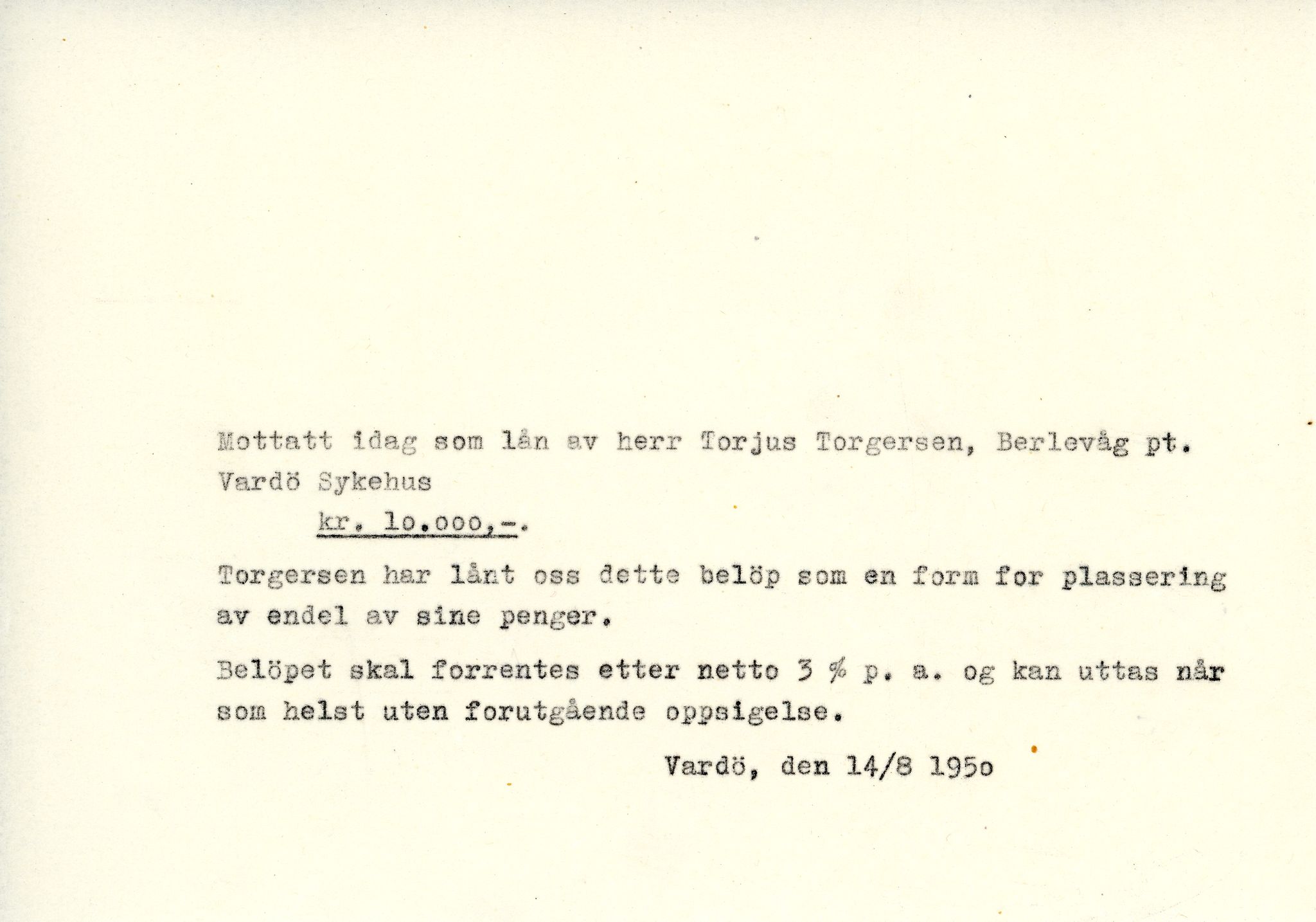 Vardø Fiskersamvirkelag, VAMU/A-0037/D/Da/L0007: Korrespondanse St-Tr, 1947-1950