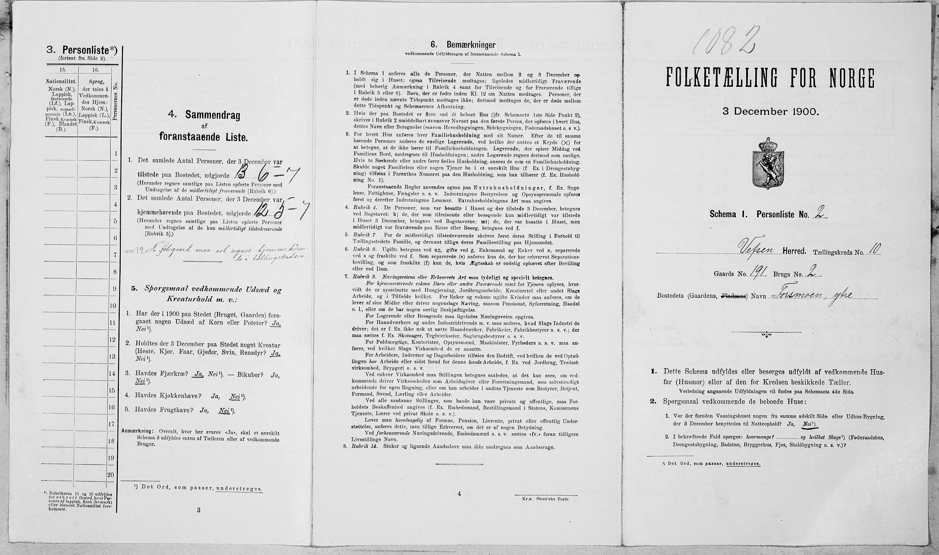 SAT, Folketelling 1900 for 1824 Vefsn herred, 1900, s. 881