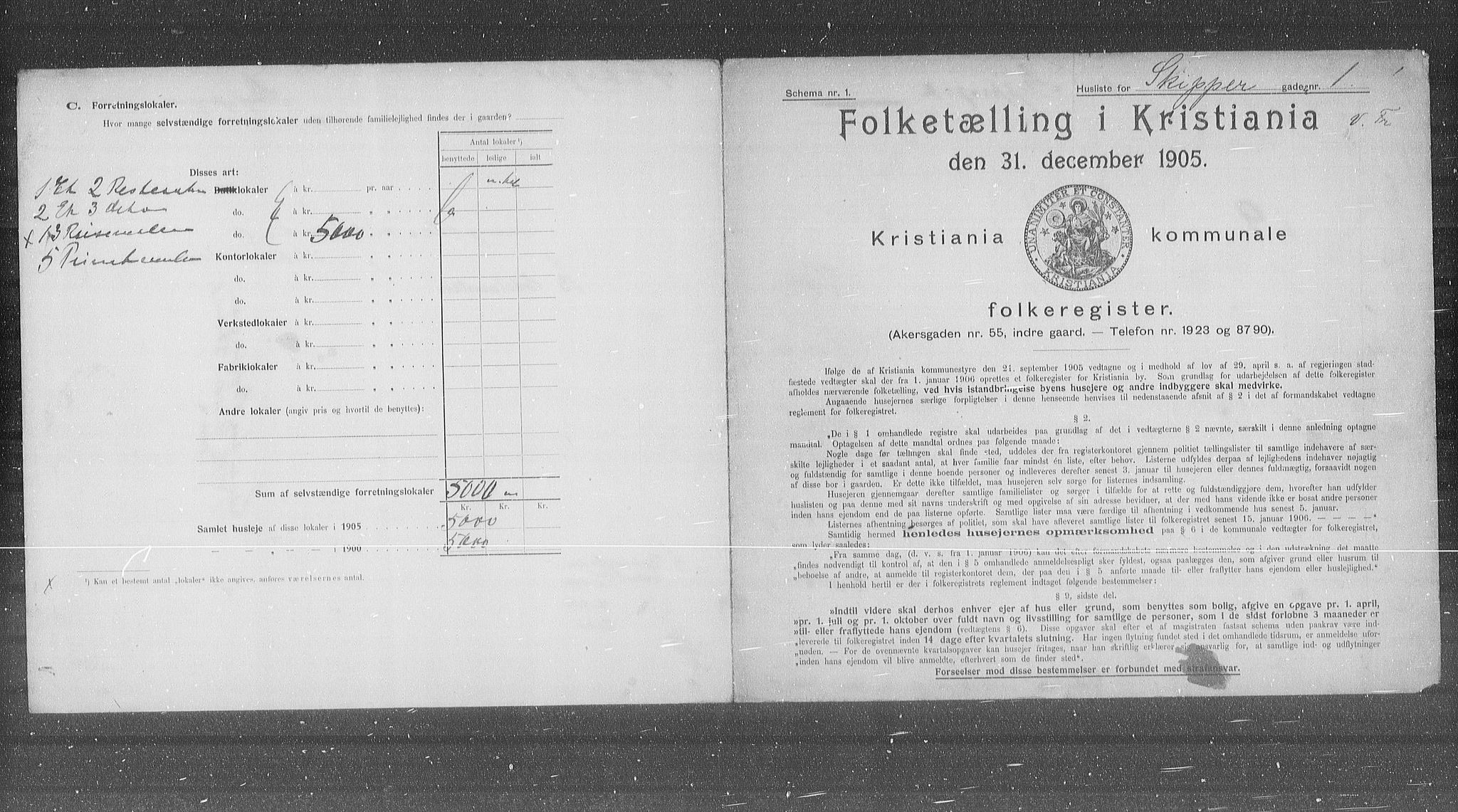 OBA, Kommunal folketelling 31.12.1905 for Kristiania kjøpstad, 1905, s. 49507