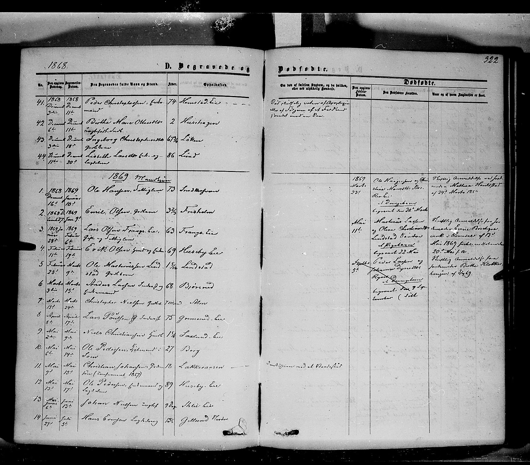 Stange prestekontor, AV/SAH-PREST-002/K/L0013: Ministerialbok nr. 13, 1862-1879, s. 322