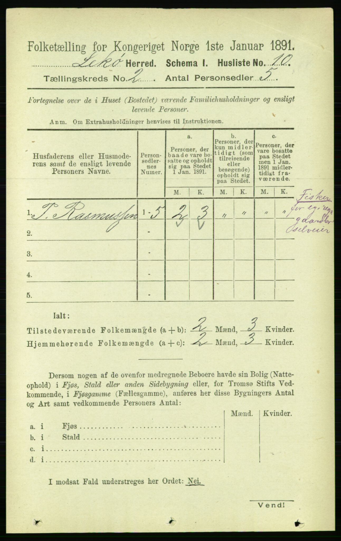 RA, Folketelling 1891 for 1755 Leka herred, 1891, s. 916