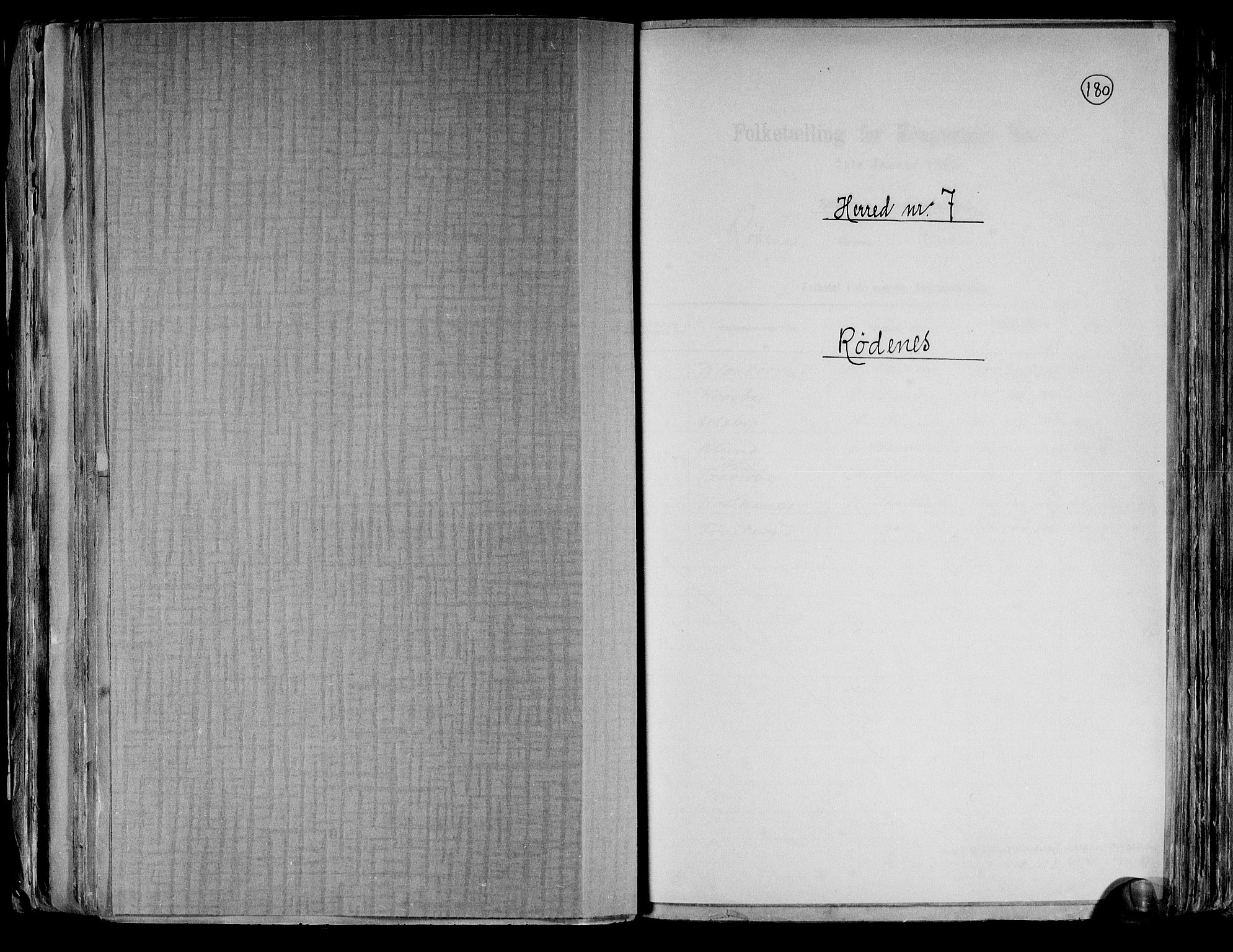 RA, Folketelling 1891 for 0120 Rødenes herred, 1891, s. 1