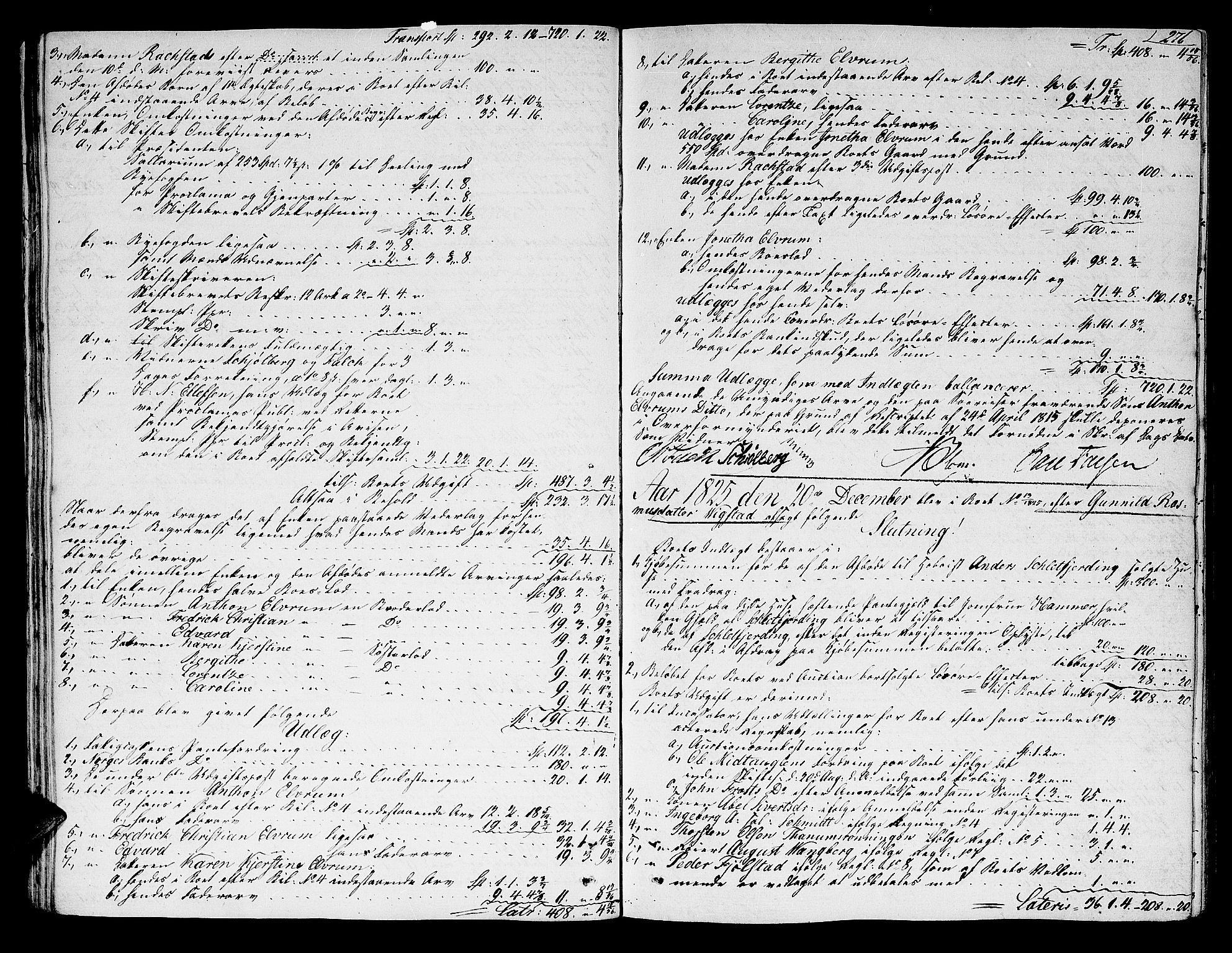 Trondheim byfogd, AV/SAT-A-0003/1/3/3A/L0027: Skifteprotokoll - gml.nr.22. (m/ register) U, 1825-1829, s. 275b-276a