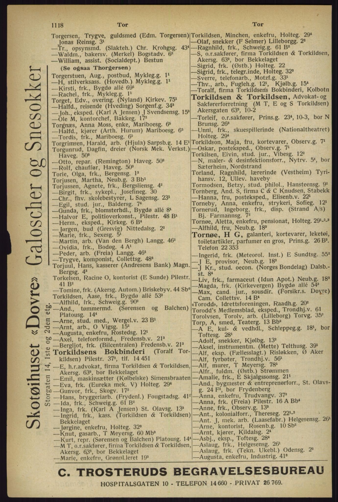 Kristiania/Oslo adressebok, PUBL/-, 1927, s. 1118