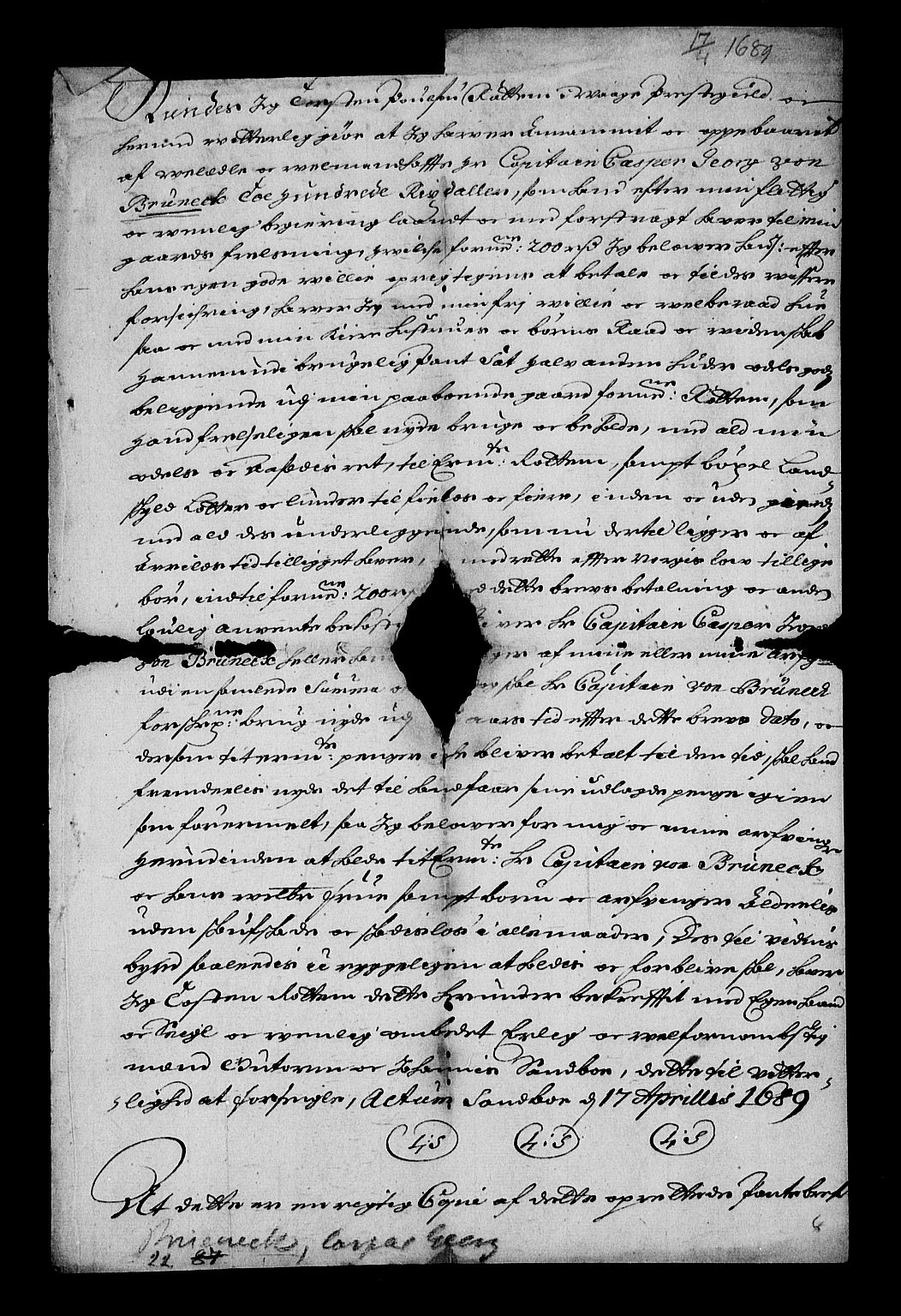 Stattholderembetet 1572-1771, RA/EA-2870/Af/L0004: Avskrifter av vedlegg til originale supplikker, nummerert i samsvar med supplikkbøkene, 1691-1694, s. 183