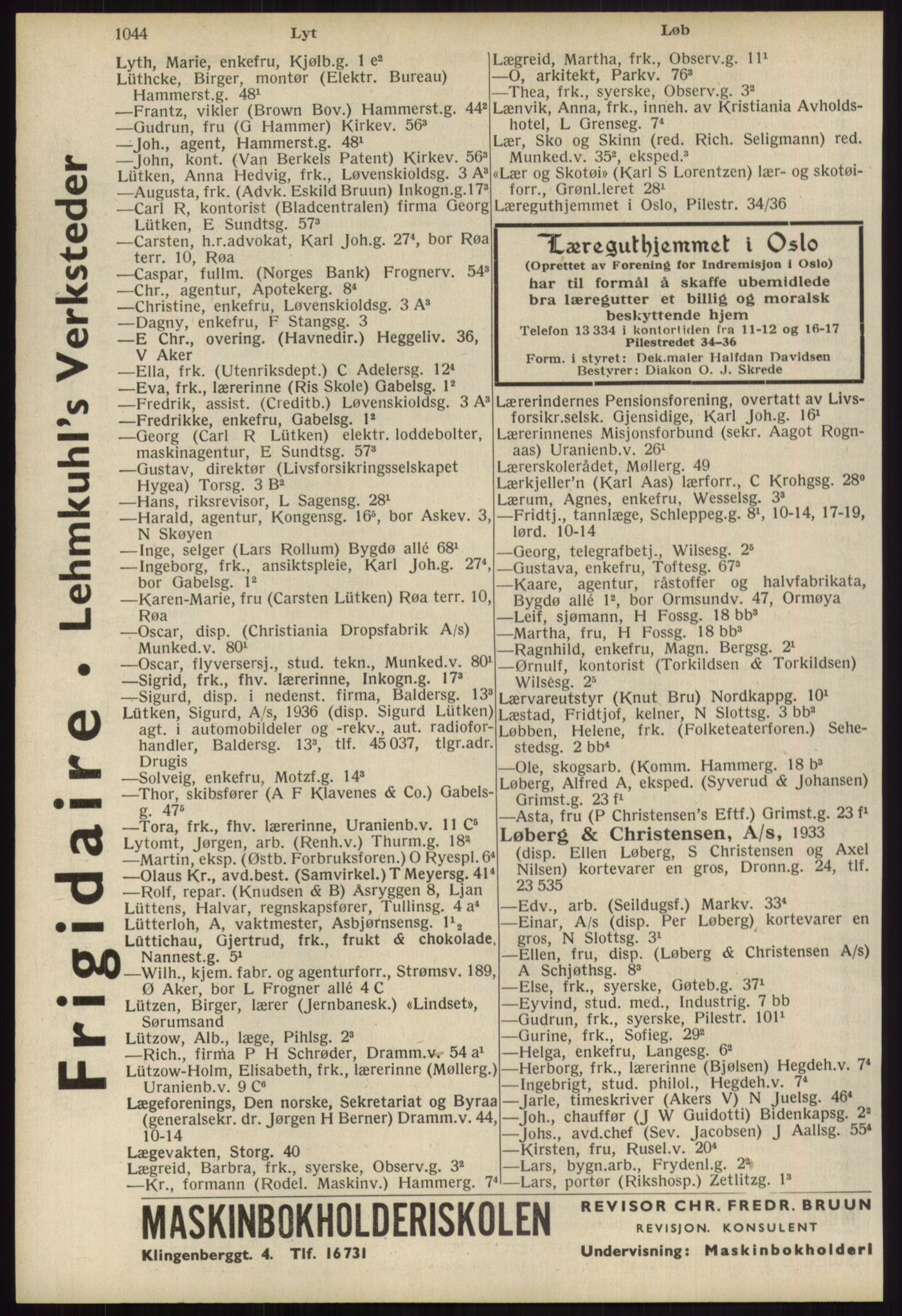 Kristiania/Oslo adressebok, PUBL/-, 1939, s. 1044