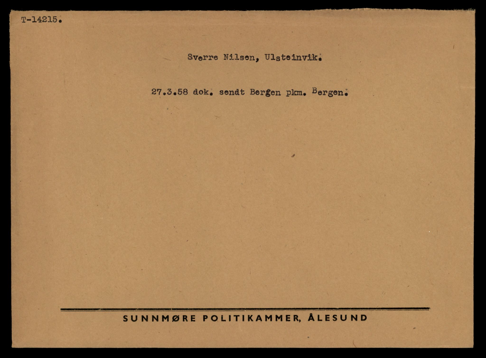 Møre og Romsdal vegkontor - Ålesund trafikkstasjon, AV/SAT-A-4099/F/Fe/L0044: Registreringskort for kjøretøy T 14205 - T 14319, 1927-1998, s. 397