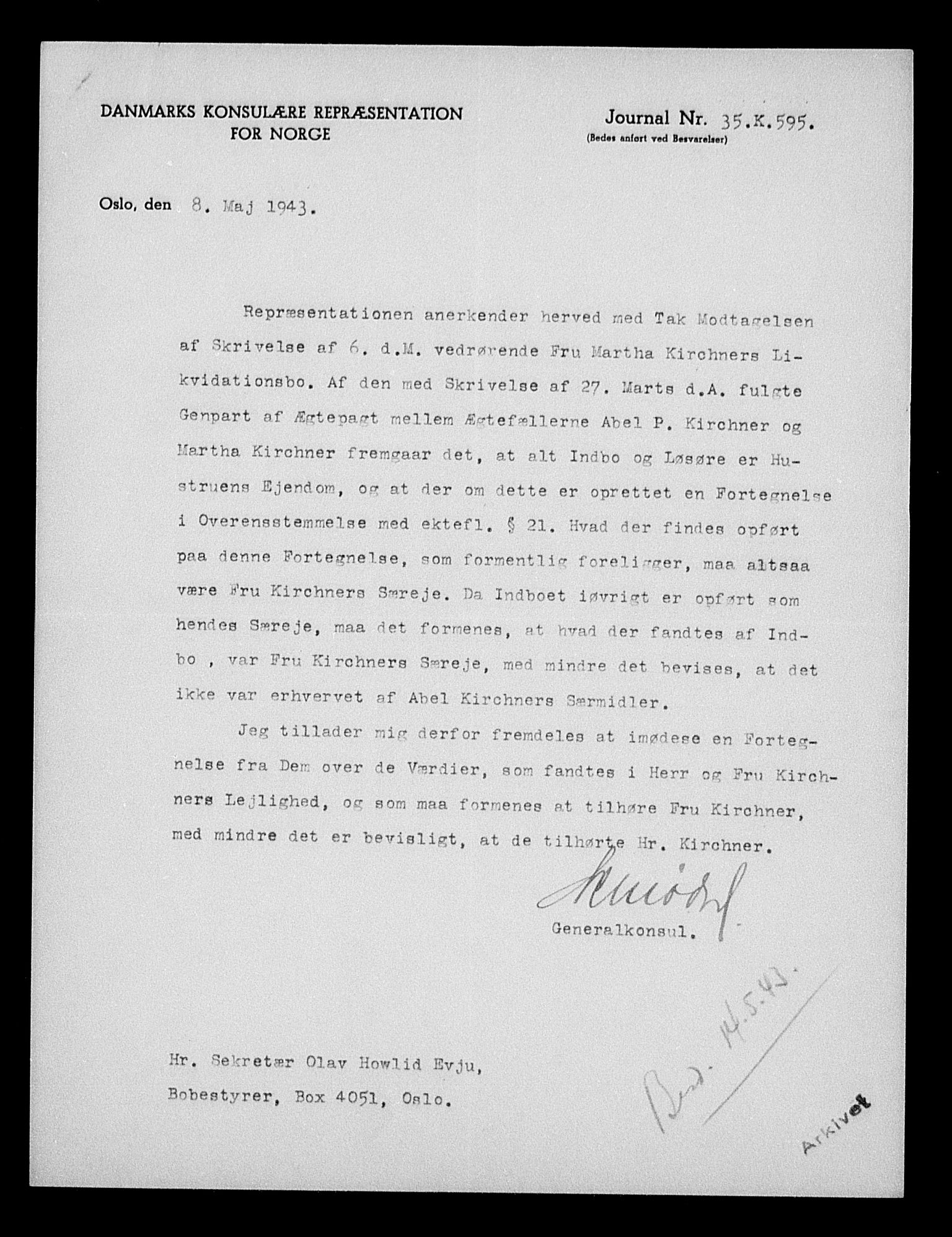 Justisdepartementet, Tilbakeføringskontoret for inndratte formuer, AV/RA-S-1564/H/Hc/Hcc/L0951: --, 1945-1947, s. 434