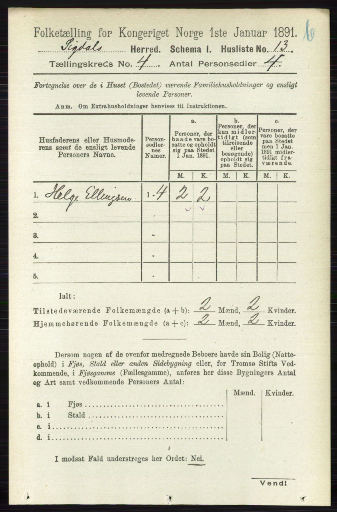 RA, Folketelling 1891 for 0621 Sigdal herred, 1891, s. 4636