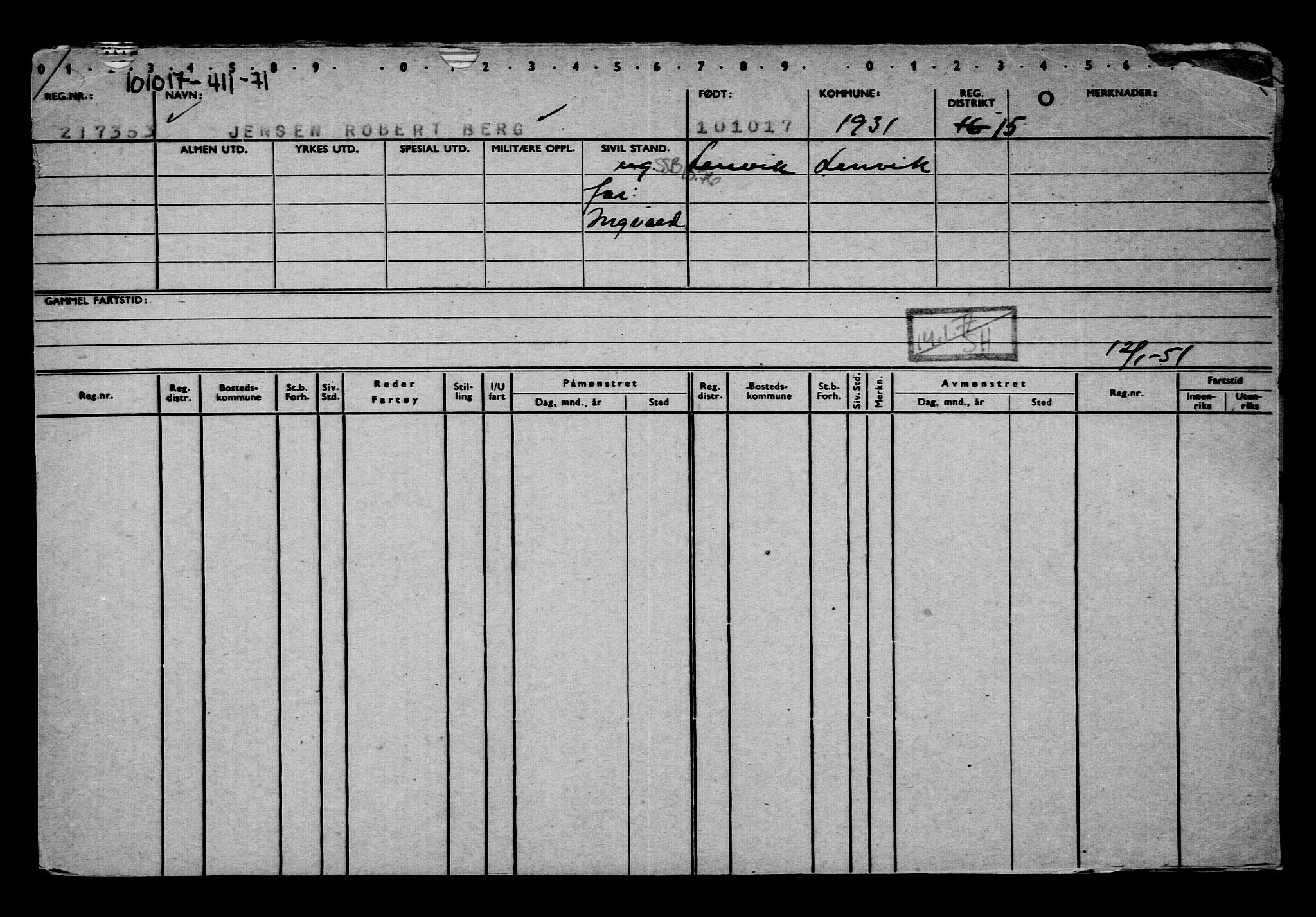 Direktoratet for sjømenn, AV/RA-S-3545/G/Gb/L0152: Hovedkort, 1917, s. 440