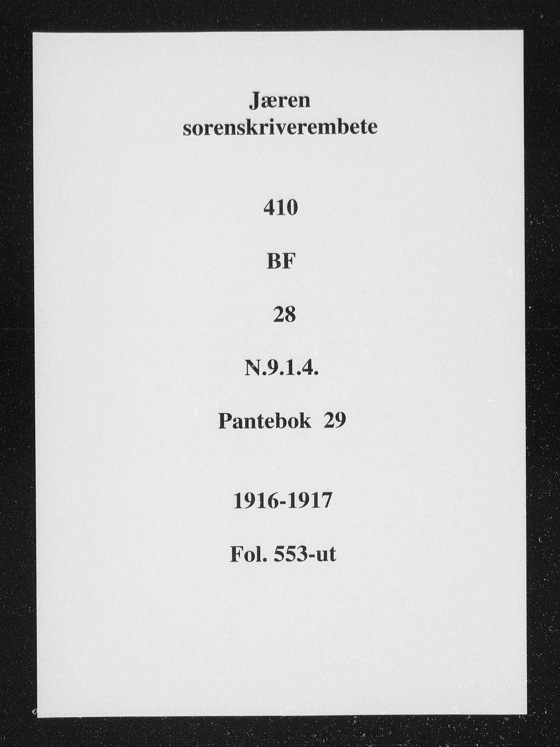 Jæren sorenskriveri, SAST/A-100310/01/4/41/41BF/L0028: Pantebok nr. 29b, 1916-1917