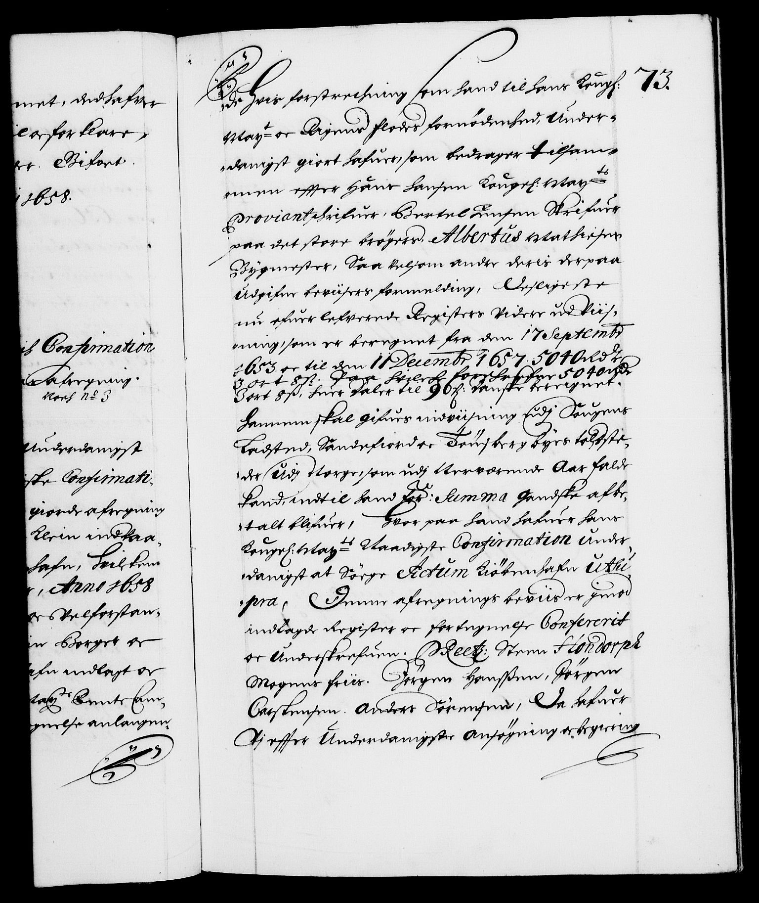 Danske Kanselli 1572-1799, AV/RA-EA-3023/F/Fc/Fca/Fcaa/L0009: Norske registre (mikrofilm), 1657-1660, s. 73a
