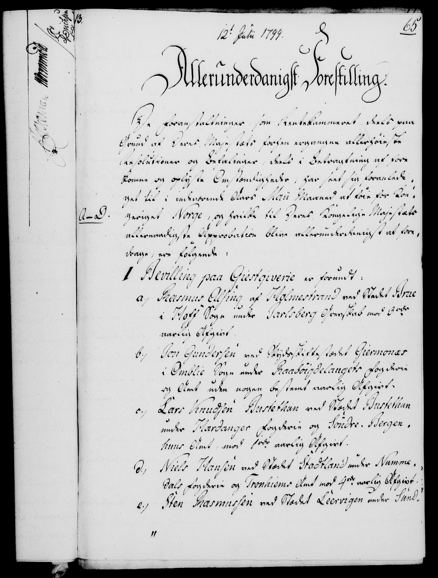 Rentekammeret, Kammerkanselliet, RA/EA-3111/G/Gf/Gfa/L0081: Norsk relasjons- og resolusjonsprotokoll (merket RK 52.81), 1799, s. 418