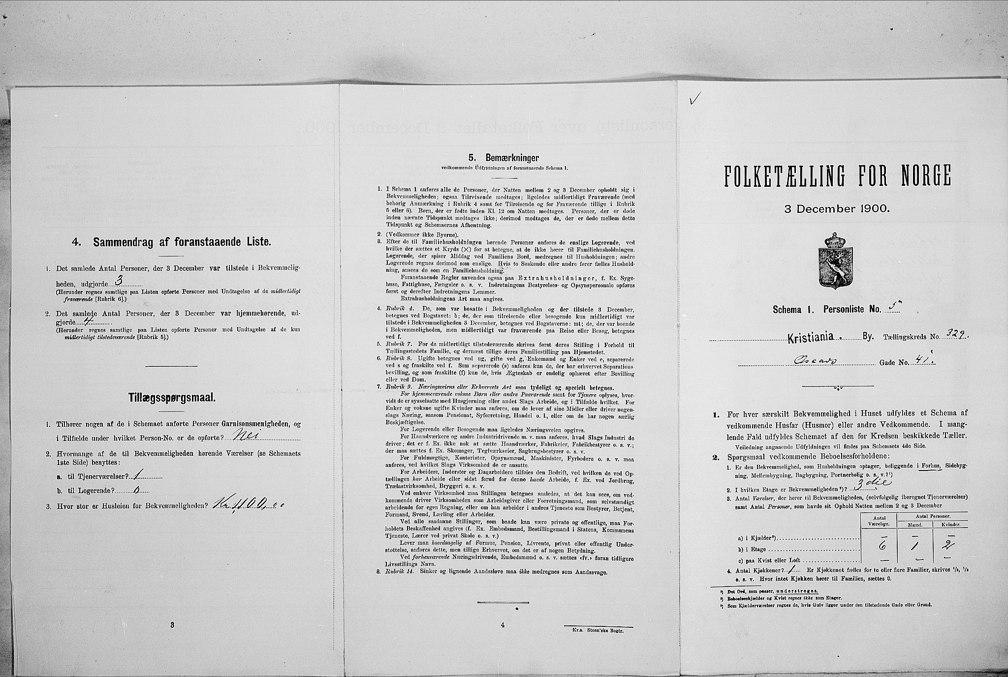 SAO, Folketelling 1900 for 0301 Kristiania kjøpstad, 1900, s. 69047
