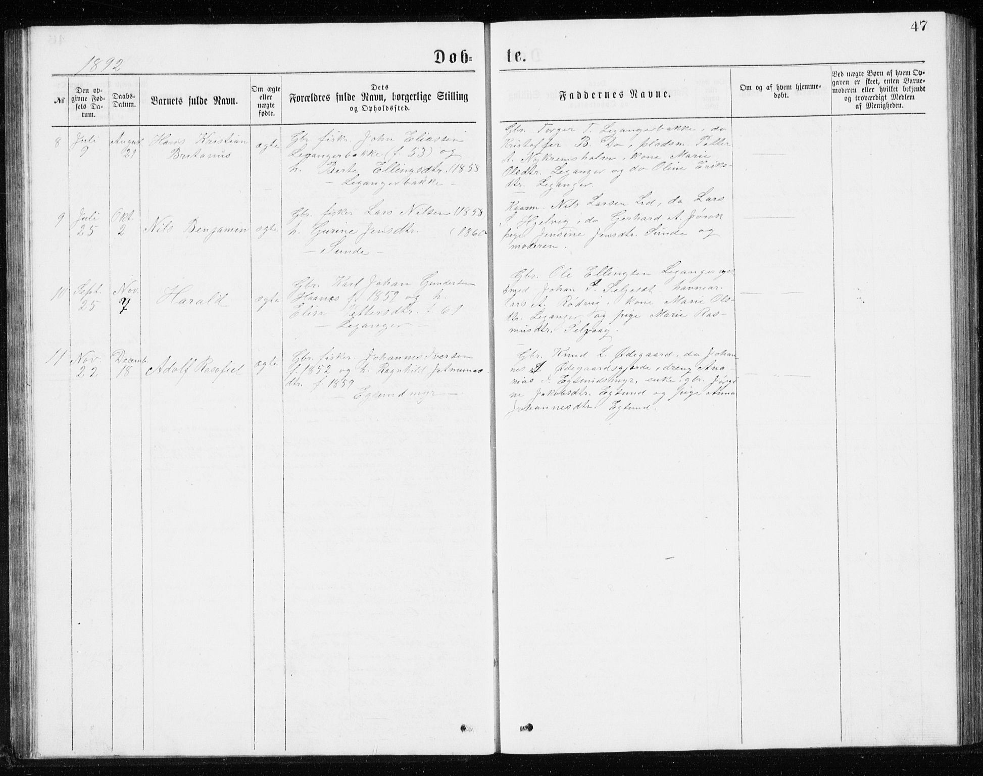 Ministerialprotokoller, klokkerbøker og fødselsregistre - Møre og Romsdal, SAT/A-1454/508/L0097: Klokkerbok nr. 508C01, 1873-1897, s. 47
