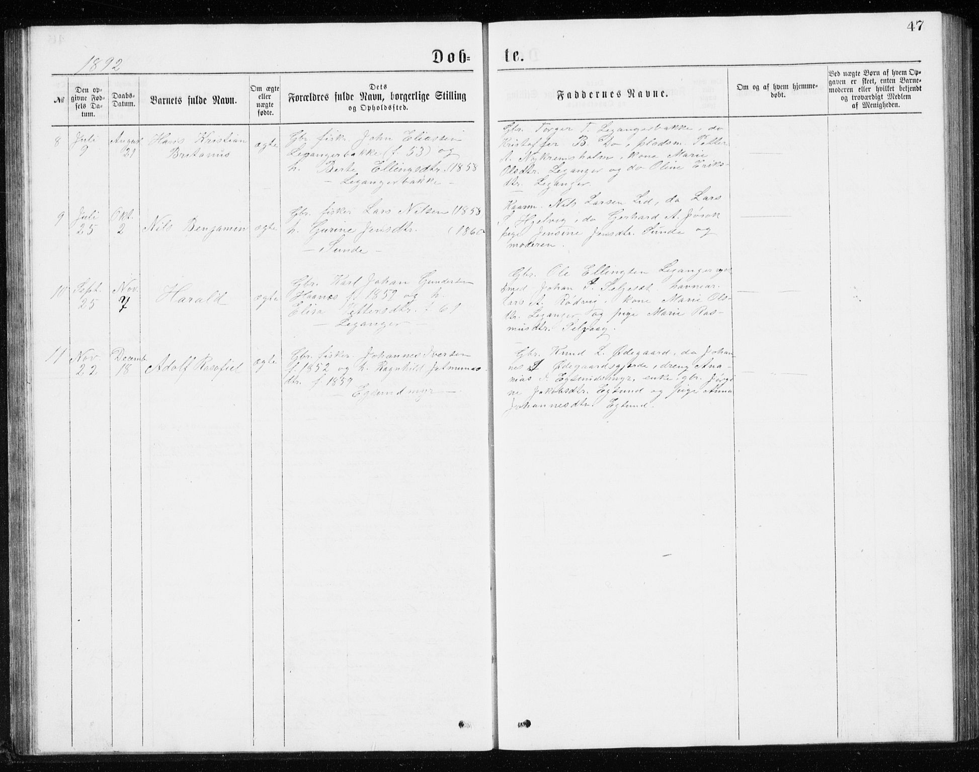 Ministerialprotokoller, klokkerbøker og fødselsregistre - Møre og Romsdal, AV/SAT-A-1454/508/L0097: Klokkerbok nr. 508C01, 1873-1897, s. 47