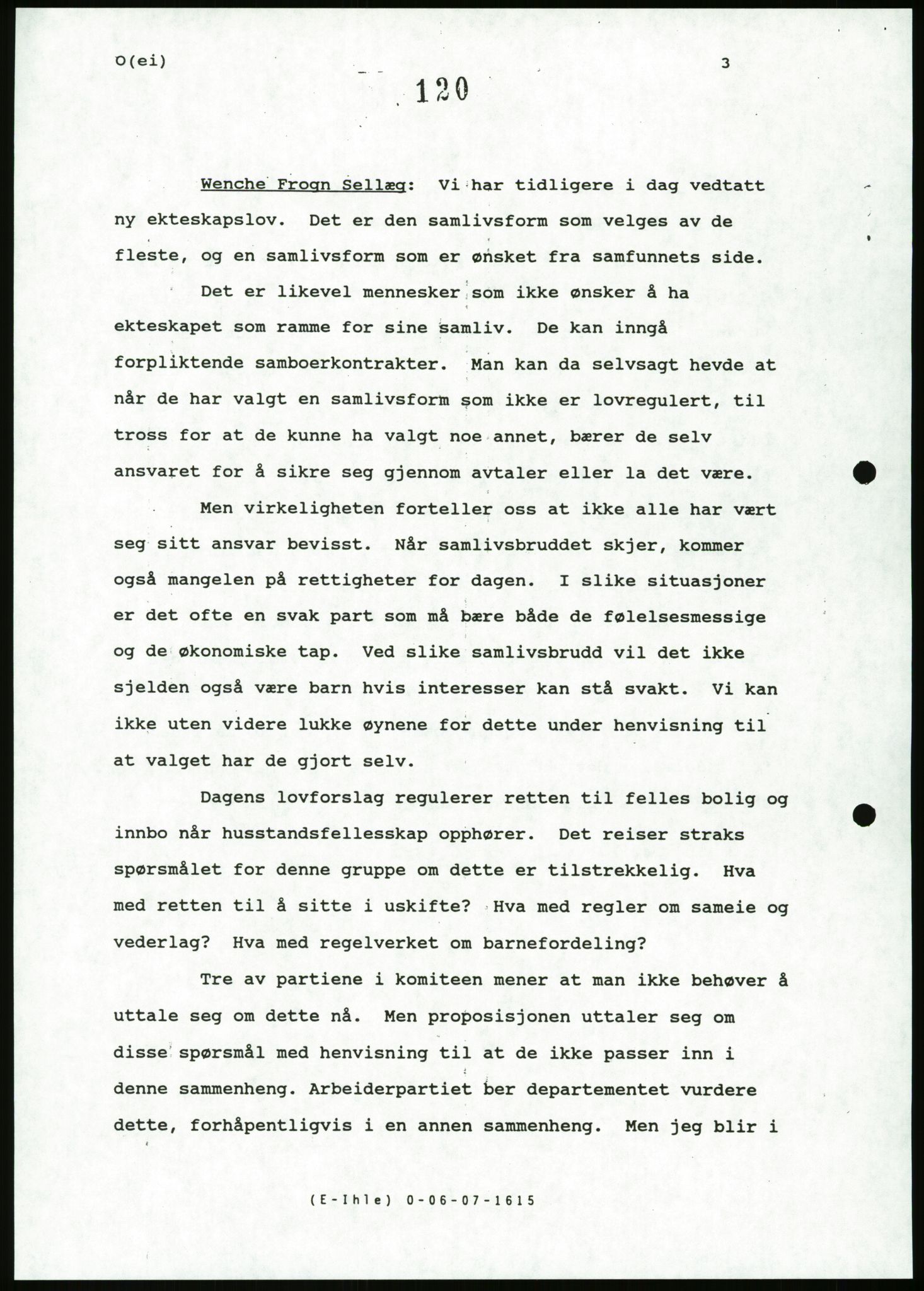 Det Norske Forbundet av 1948/Landsforeningen for Lesbisk og Homofil Frigjøring, AV/RA-PA-1216/D/Da/L0001: Partnerskapsloven, 1990-1993, s. 314