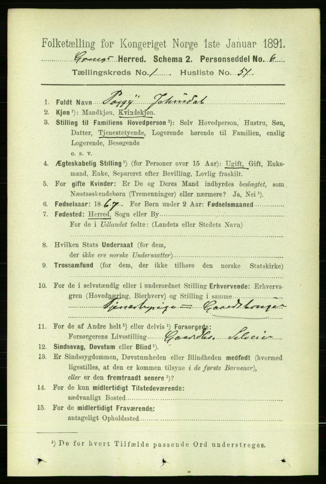 RA, Folketelling 1891 for 1742 Grong herred, 1891, s. 440